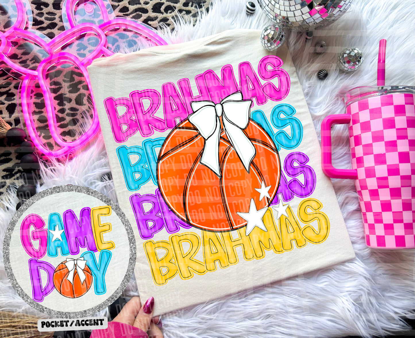 BASKETBALL BRIGHT & PREPPY MASCOT TEES