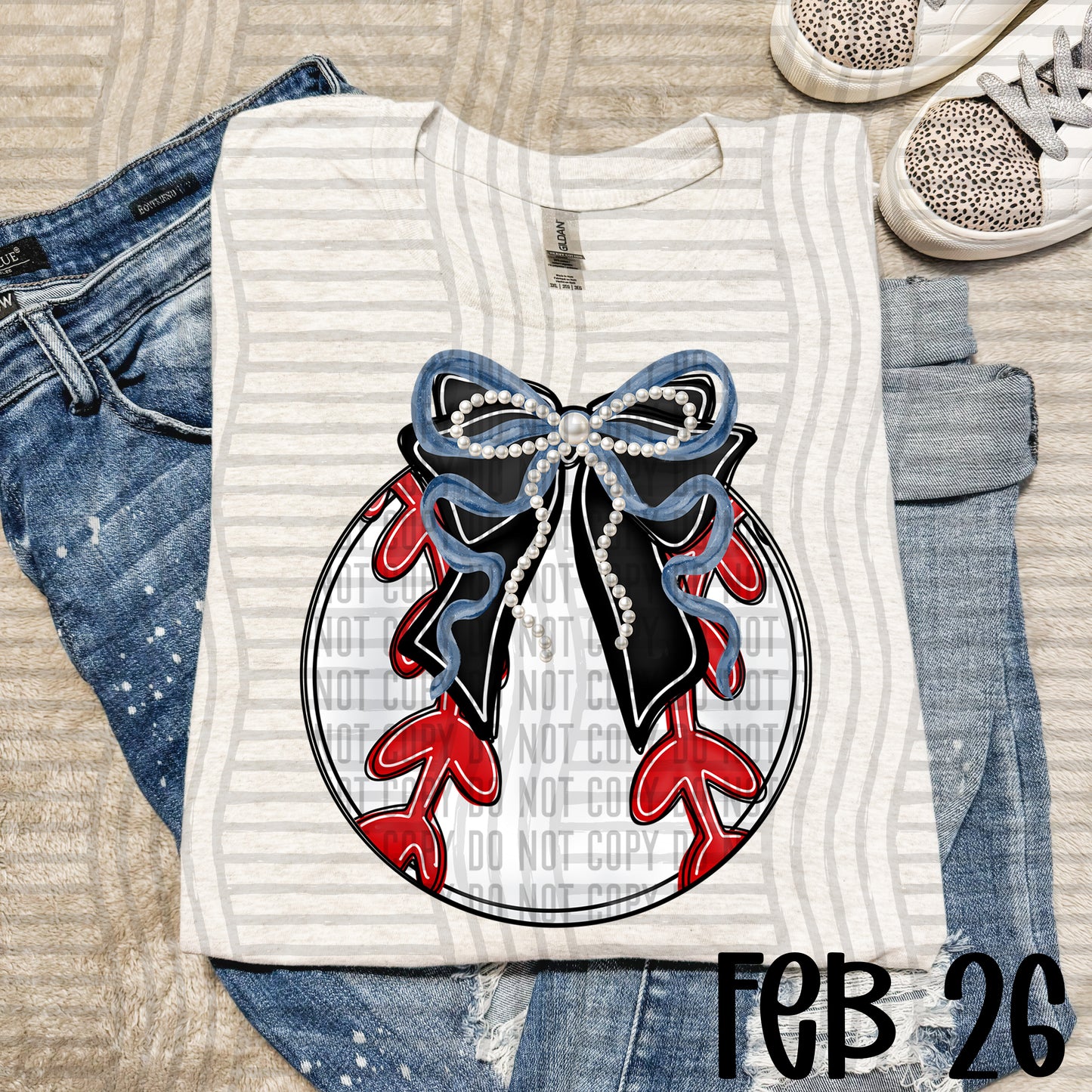 VARIETY COLOR BASEBALL BOW TEES