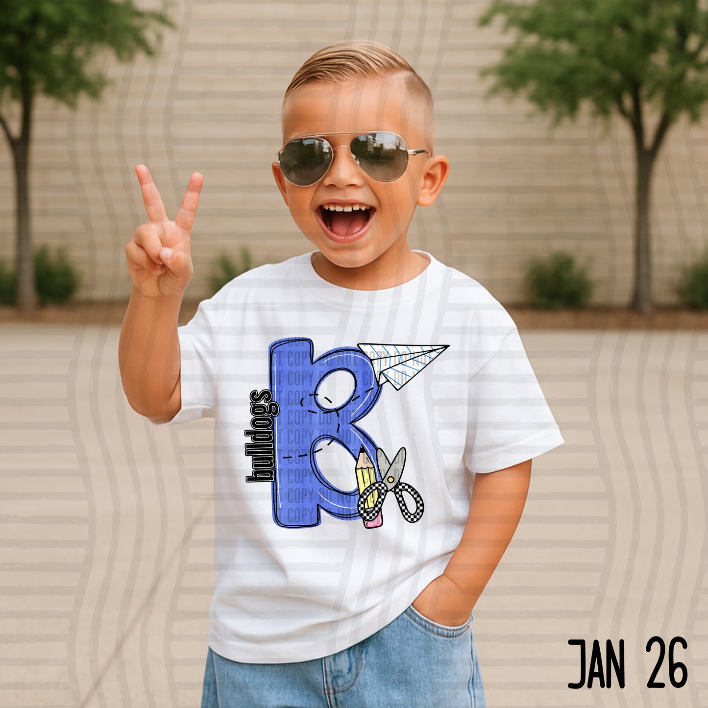 MASCOT BLUE INITIALS TEE