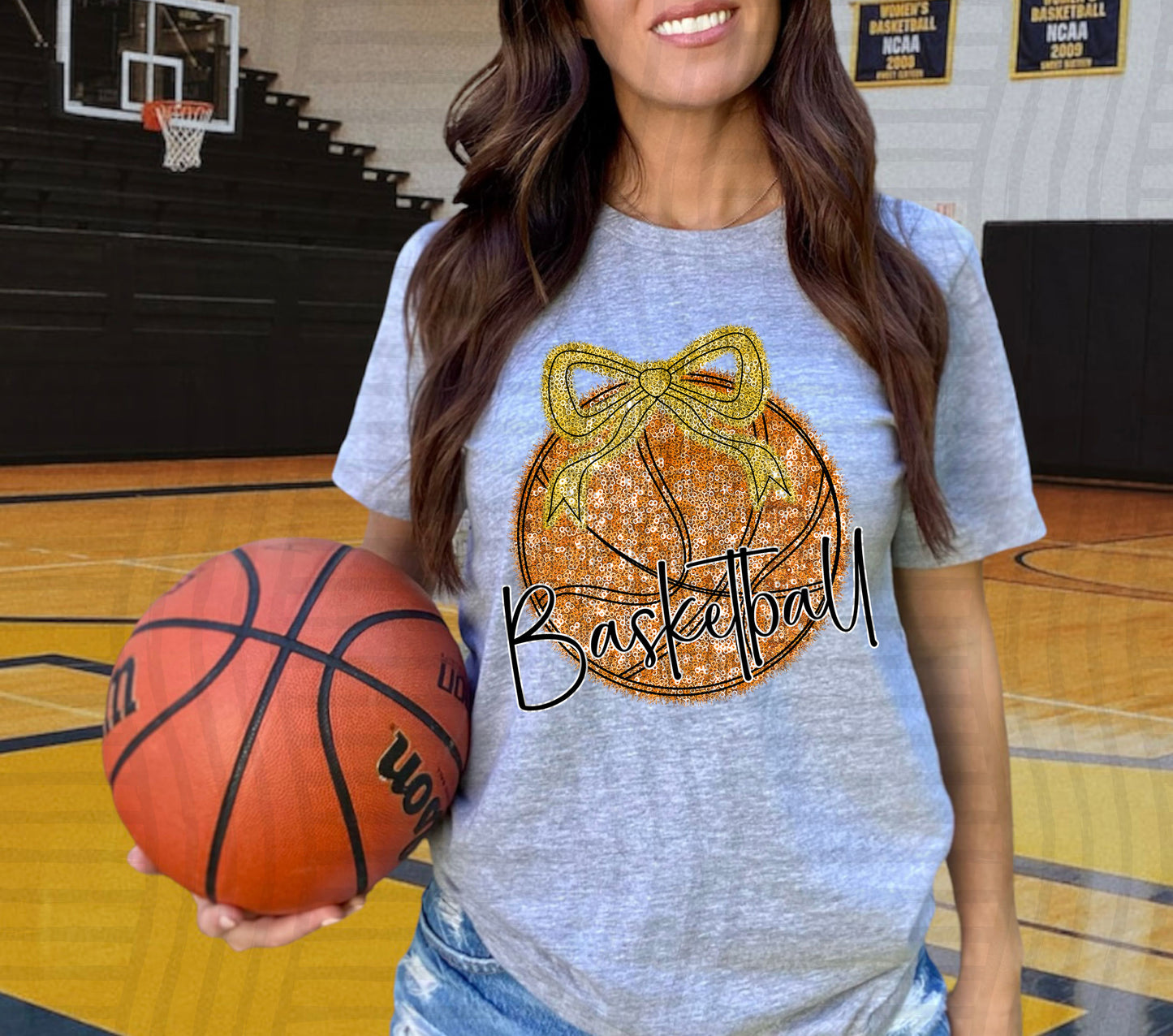 FAUX SEQUIN BASKETBALL TEE