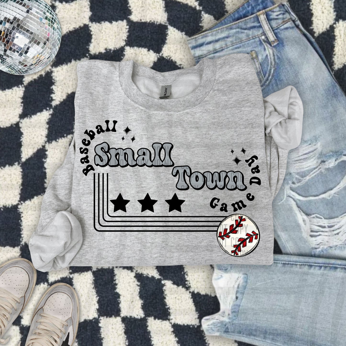 SMALL TOWN BASEBALL TEE -21 COLORS