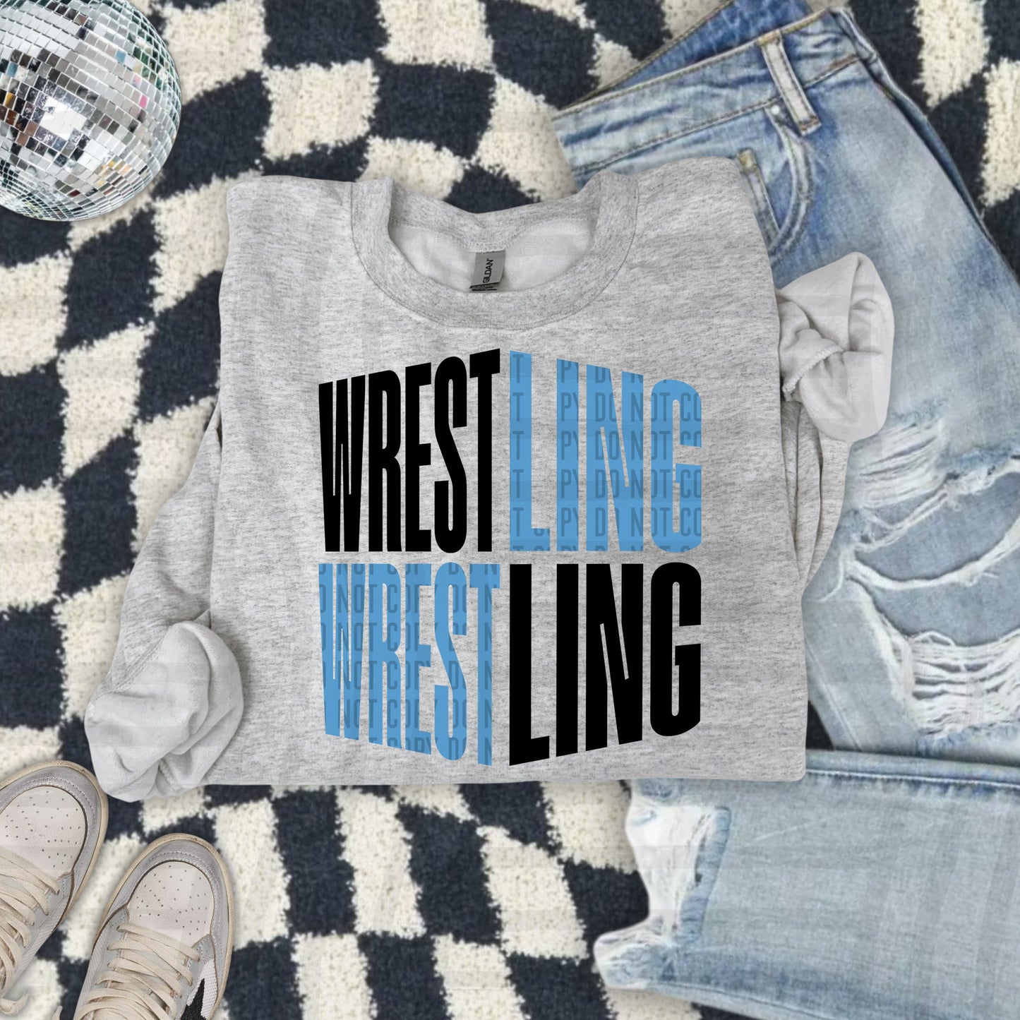 WRESTLING WORD ART TEE