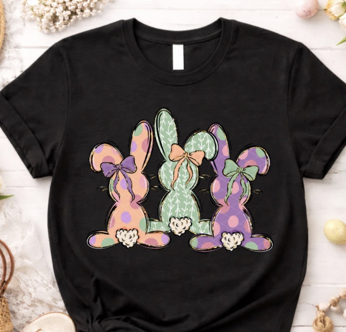 3 COLORFUL BUNNIES TEE