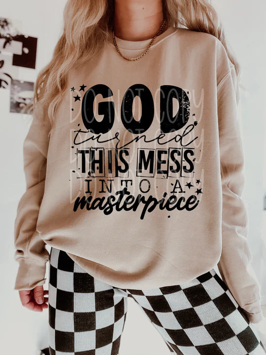 GOD TURNED THIS MESS INTO A MASTERPIECE TEE