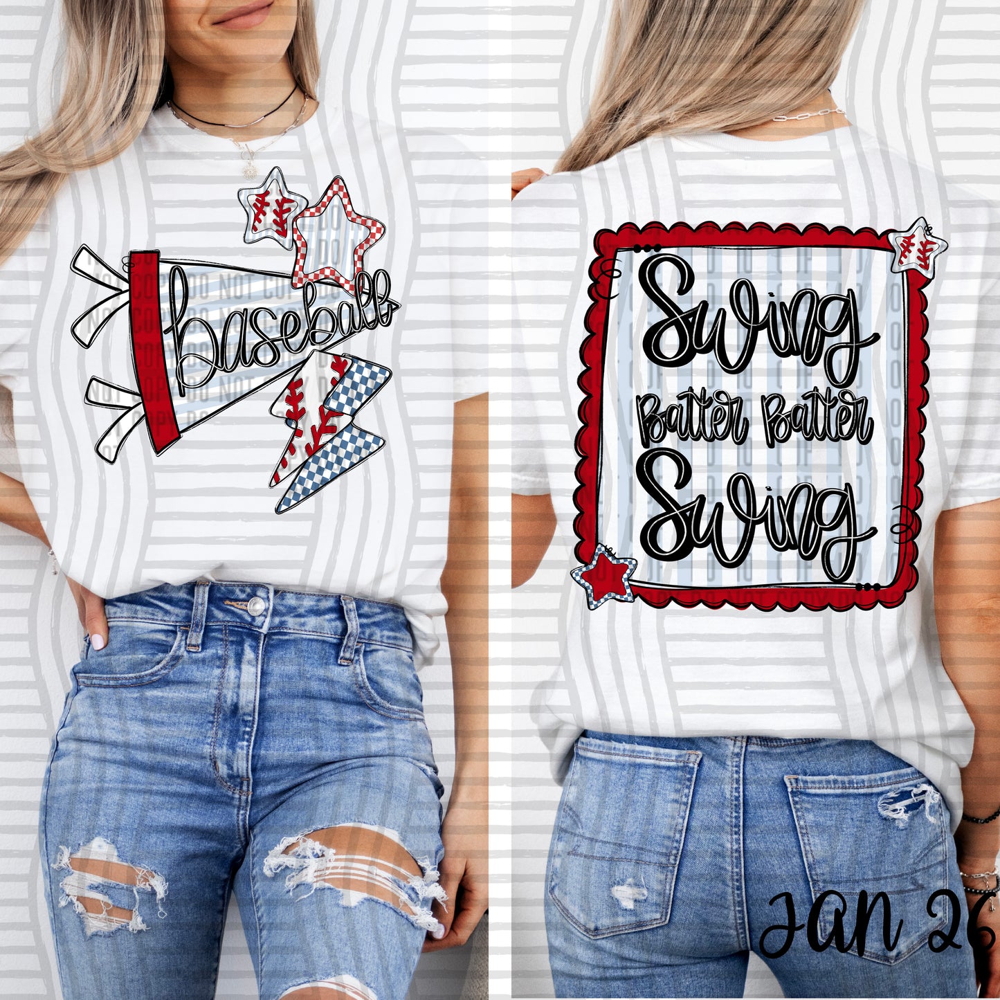 BASEBALL FRONT & BACK TEE