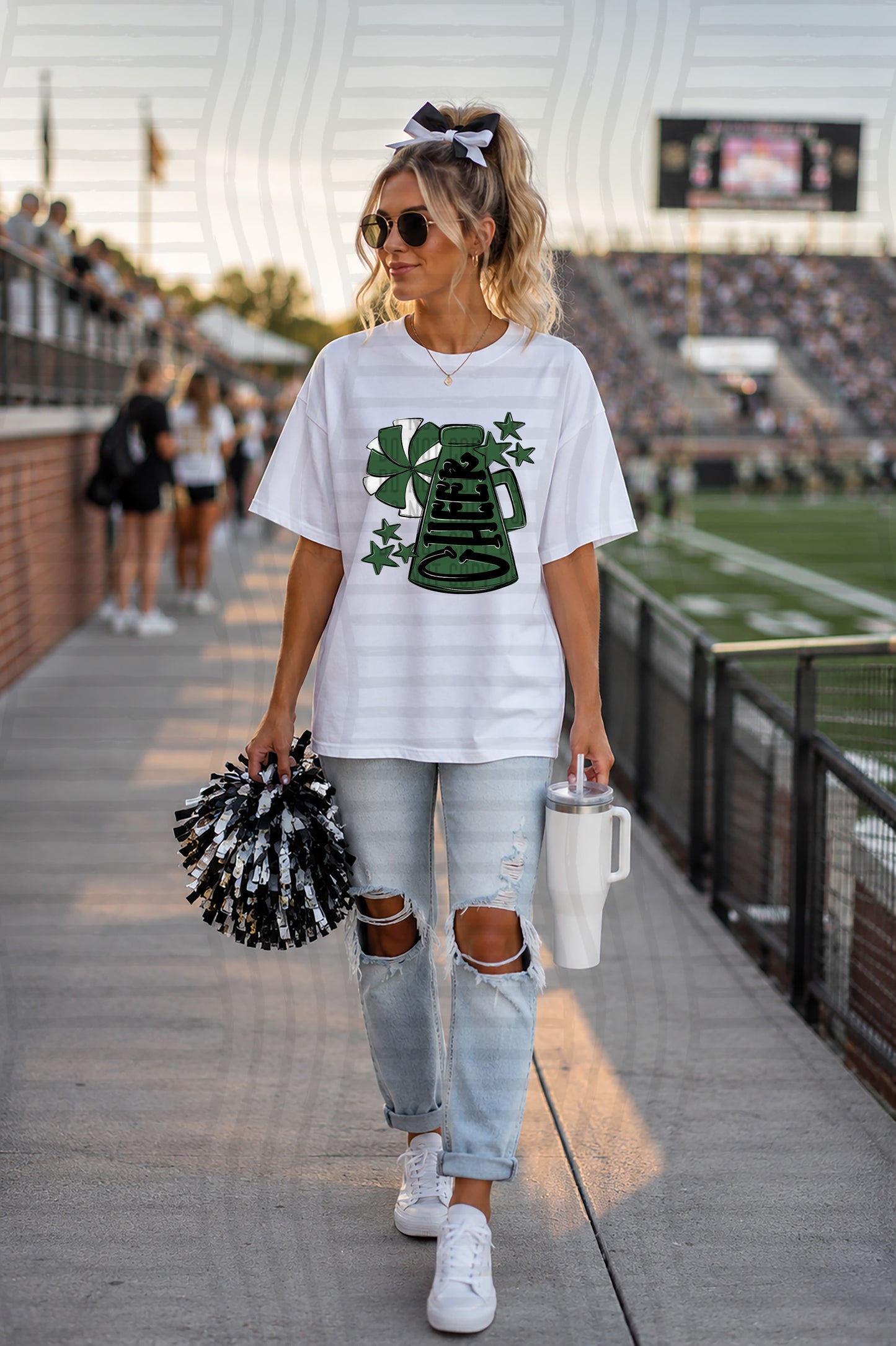 CHEER VERTICAL TEES- 25 COLORS