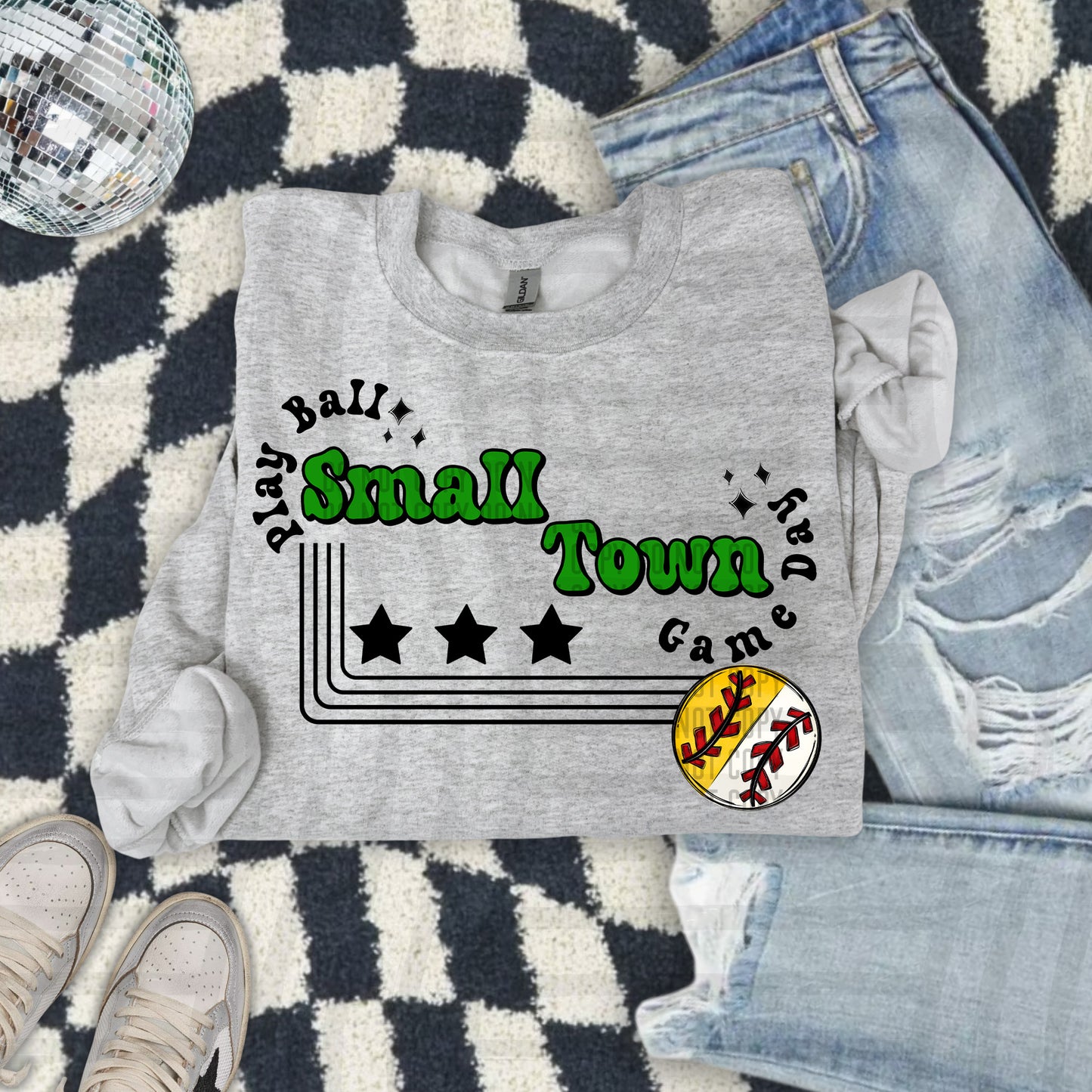SMALL TOWN HALF&HALF SOFT/BASE BALL TEES -21 COLORS