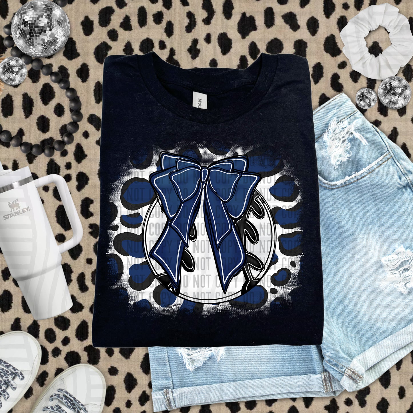 BASEBALL LEOPARD BACKGROUND TEE