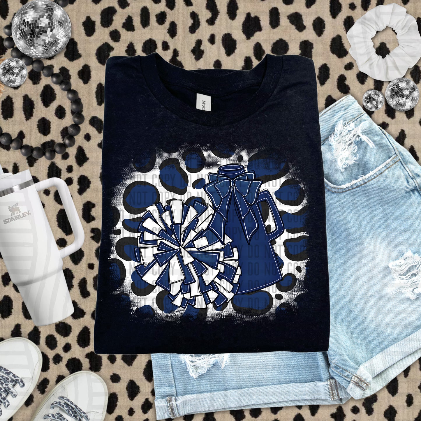 CHEER LEOPARD BACKGROUND TEE