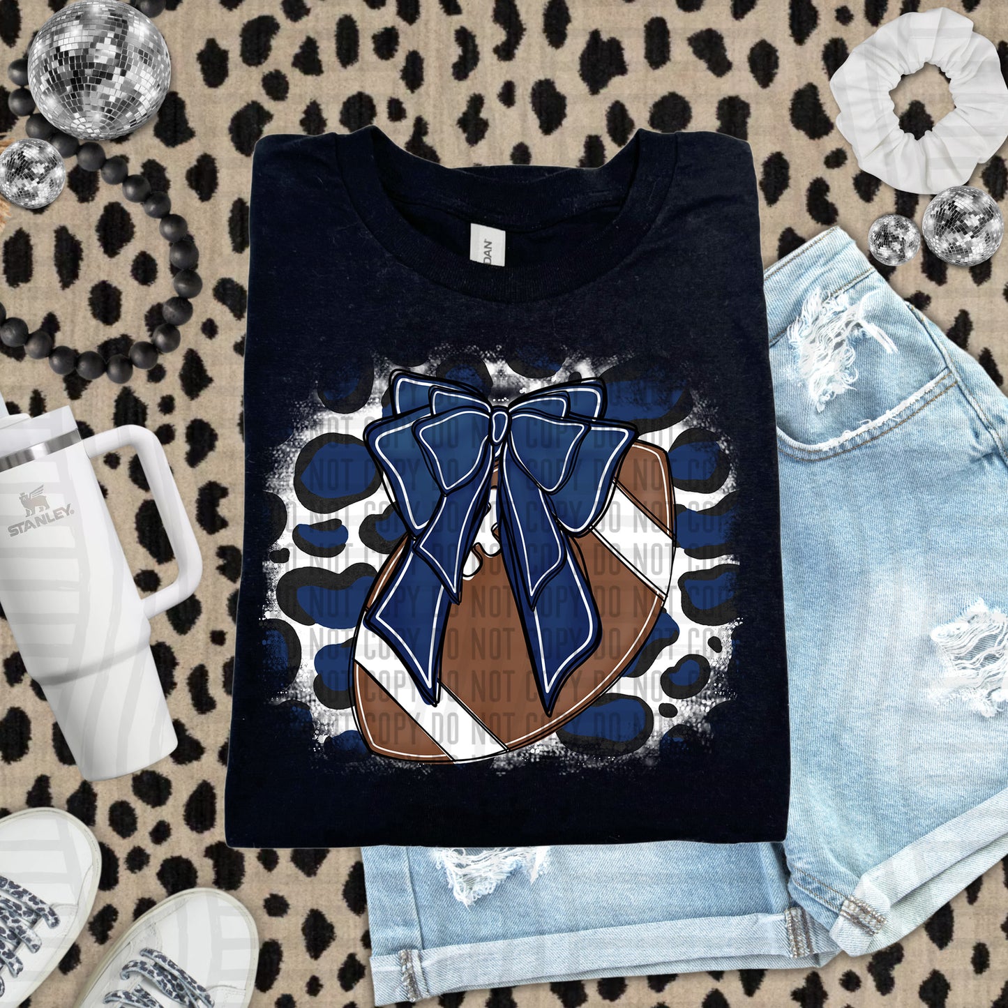 FOOTBALL LEOPARD BACKGROUND TEE