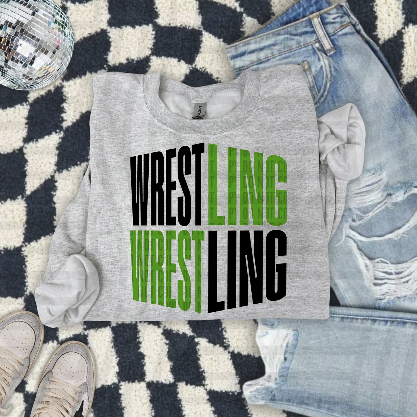 WRESTLING WORD ART TEE