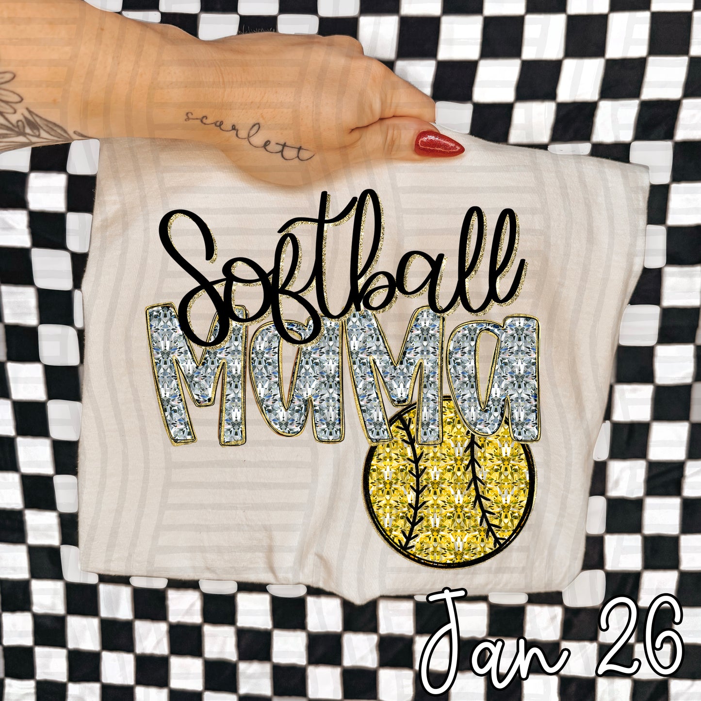 SOFTBALL MAMA DIAMONDS TEE