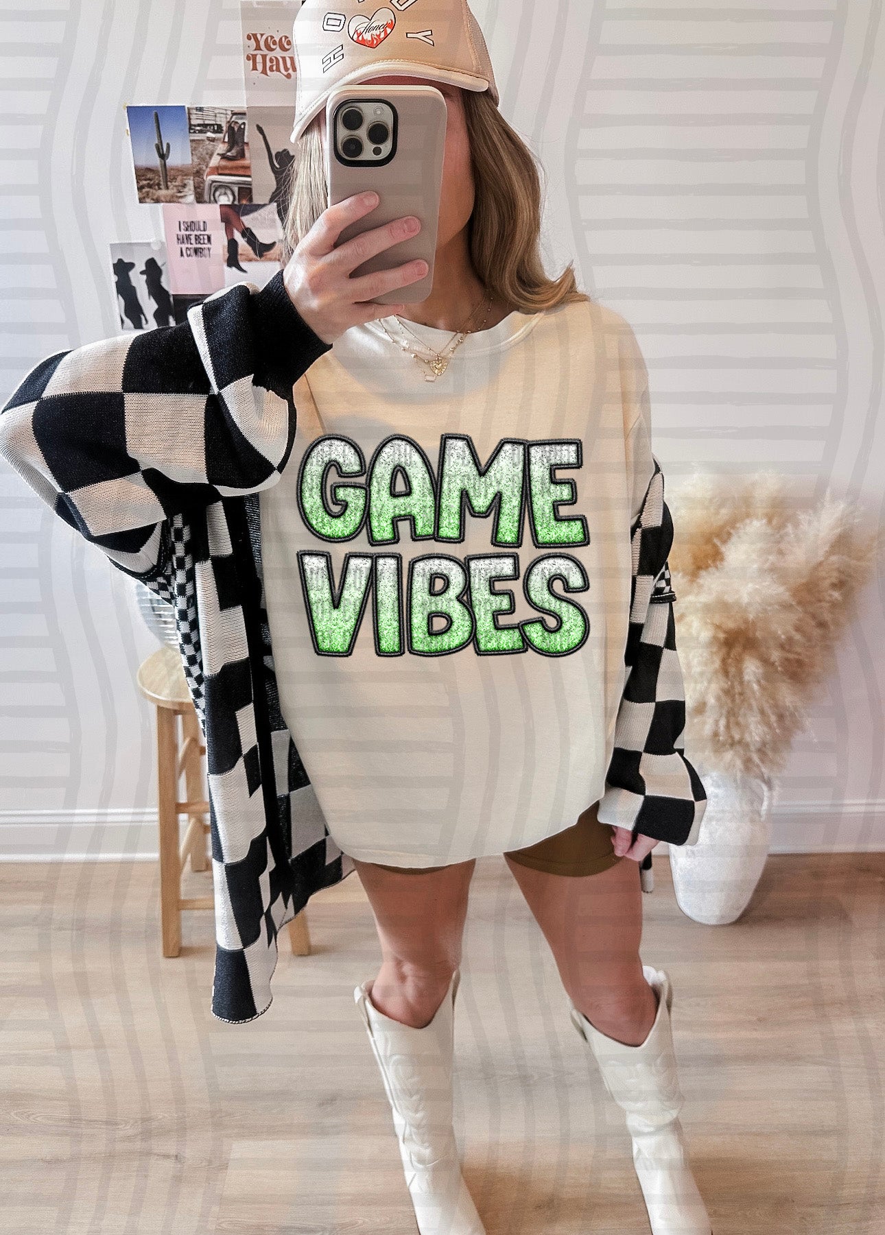 GAME VIBES W GLITTER TEE