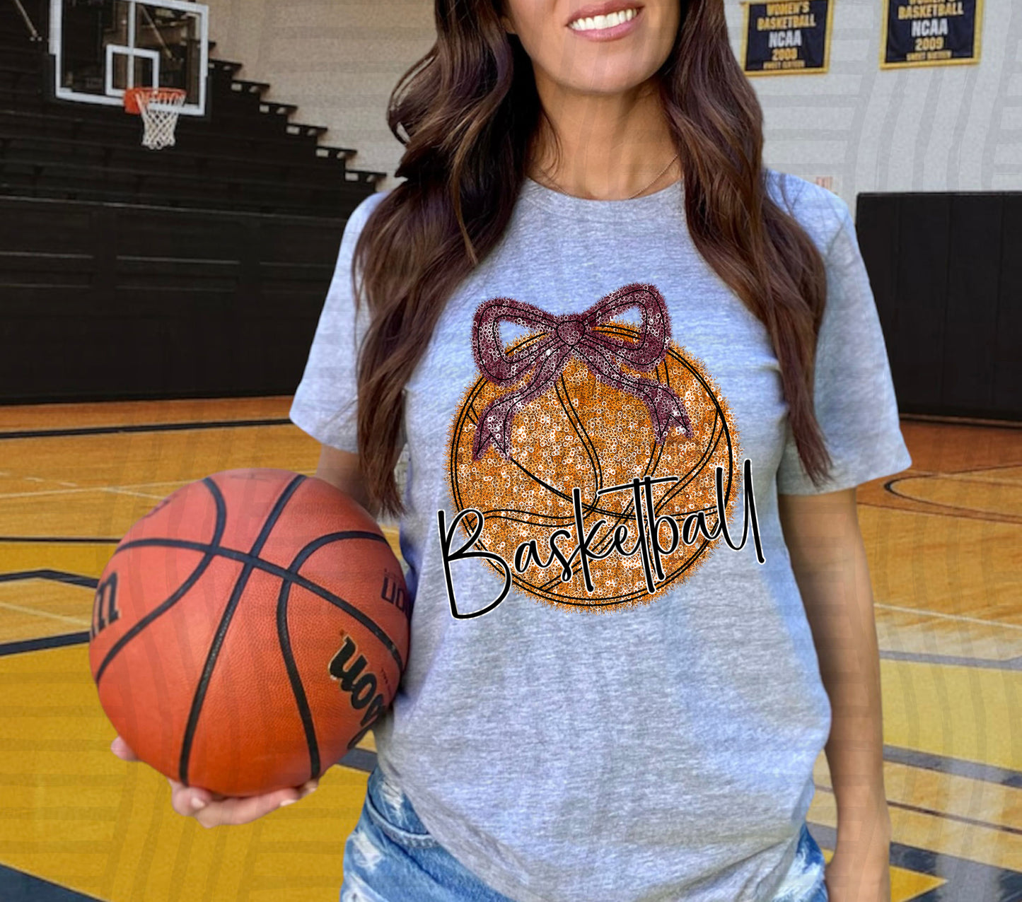 FAUX SEQUIN BASKETBALL TEE