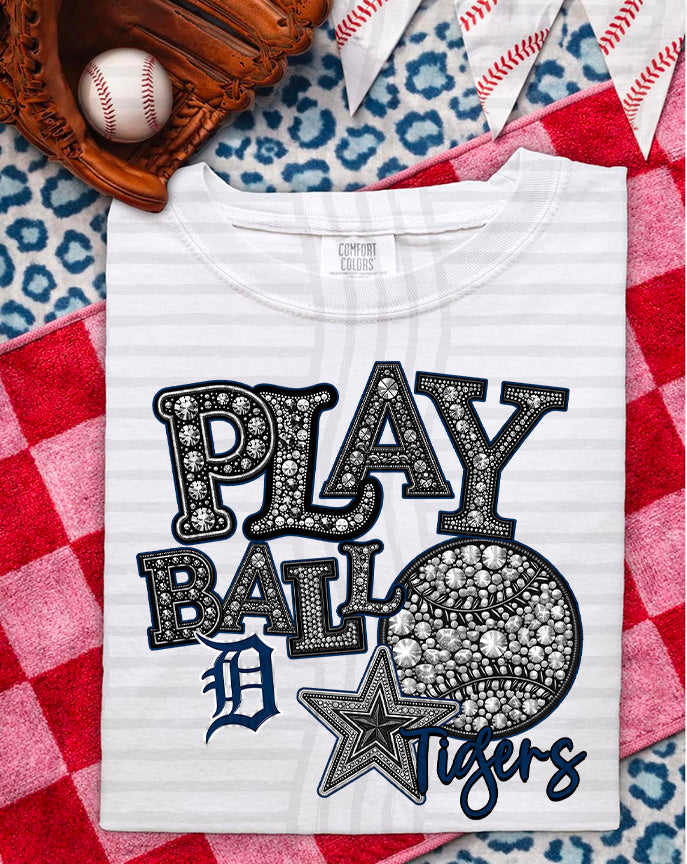MLB RHINSTONE PLAY BALL TEE