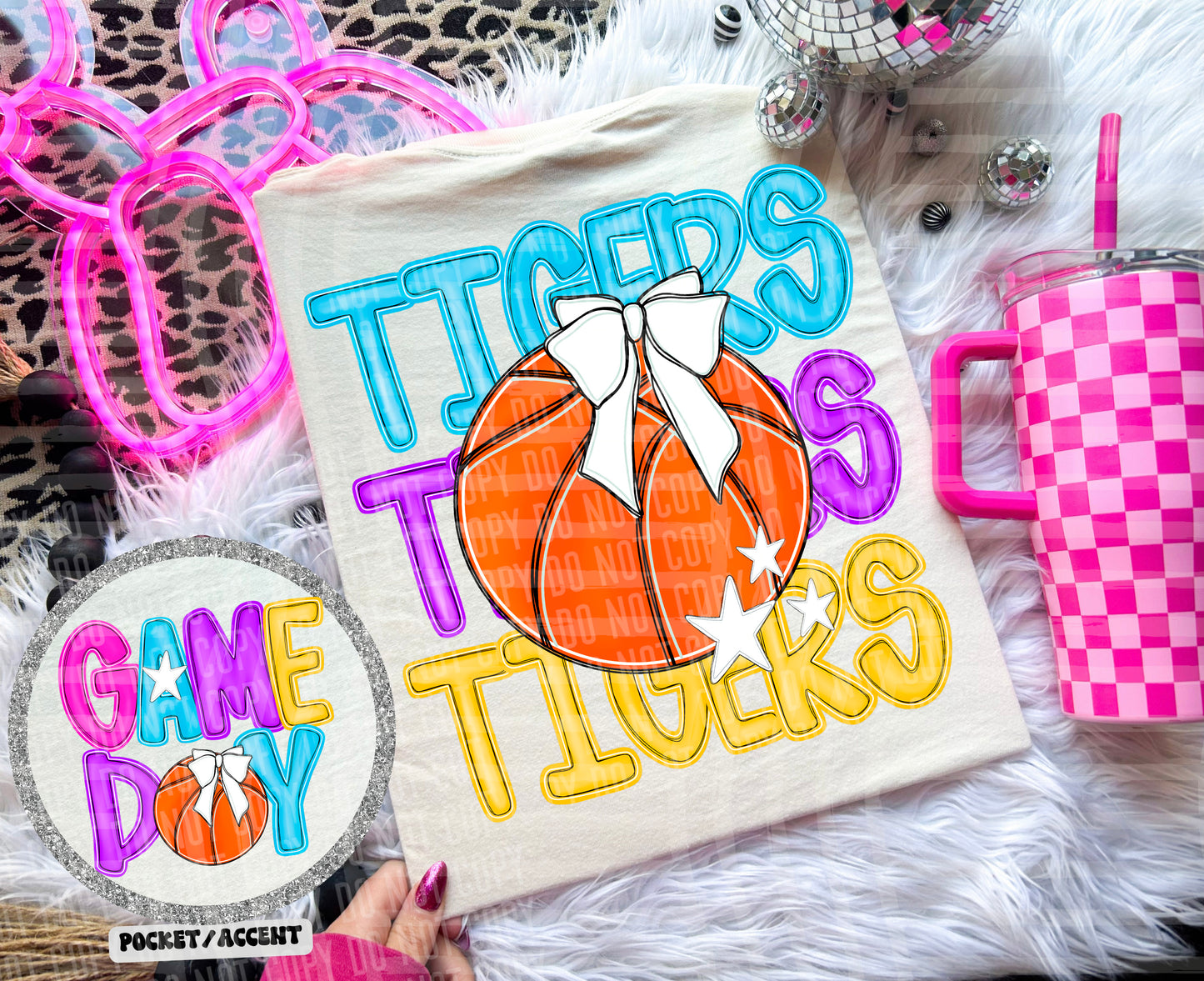 BASKETBALL BRIGHT & PREPPY MASCOT TEES