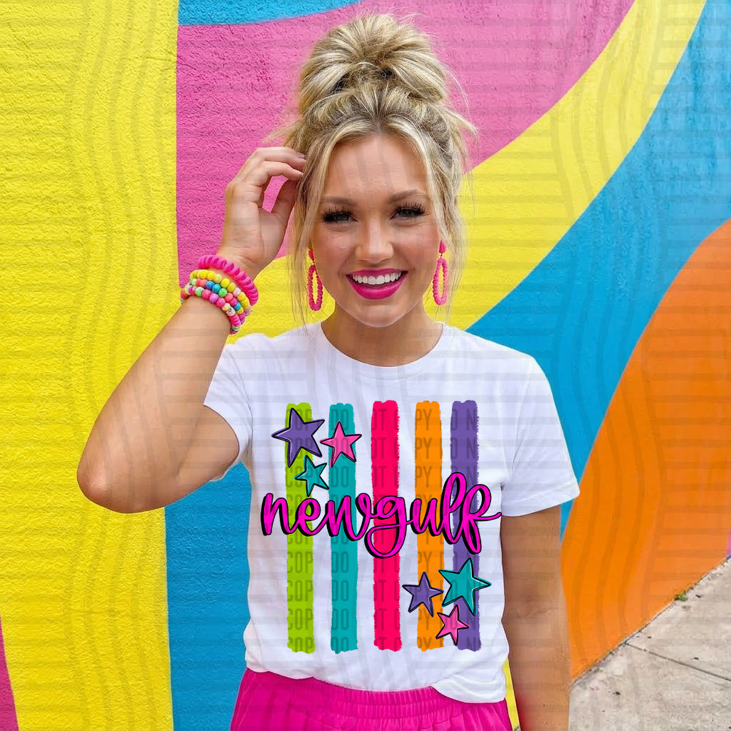 RAINBOW STRIPES MASCOTS TEE
