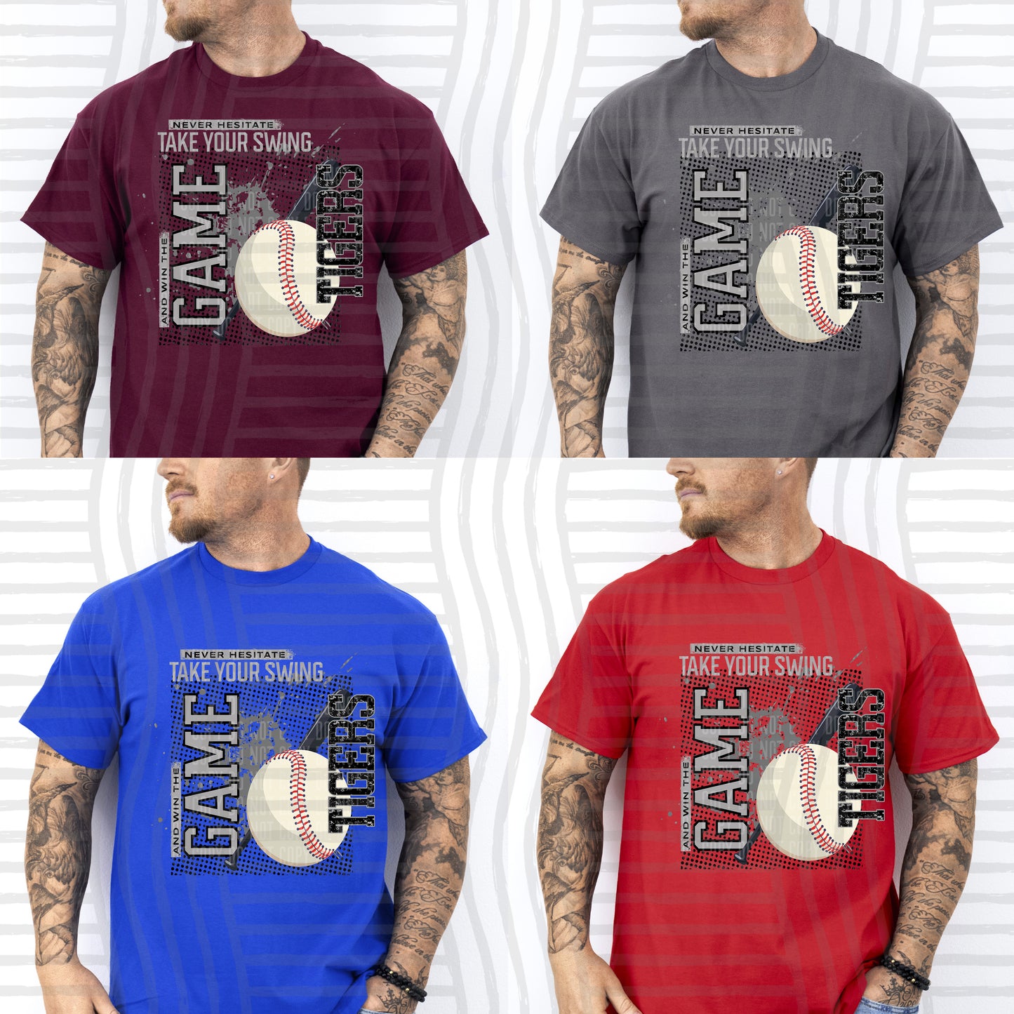 NEVER HESITATE BASEBALL TEE