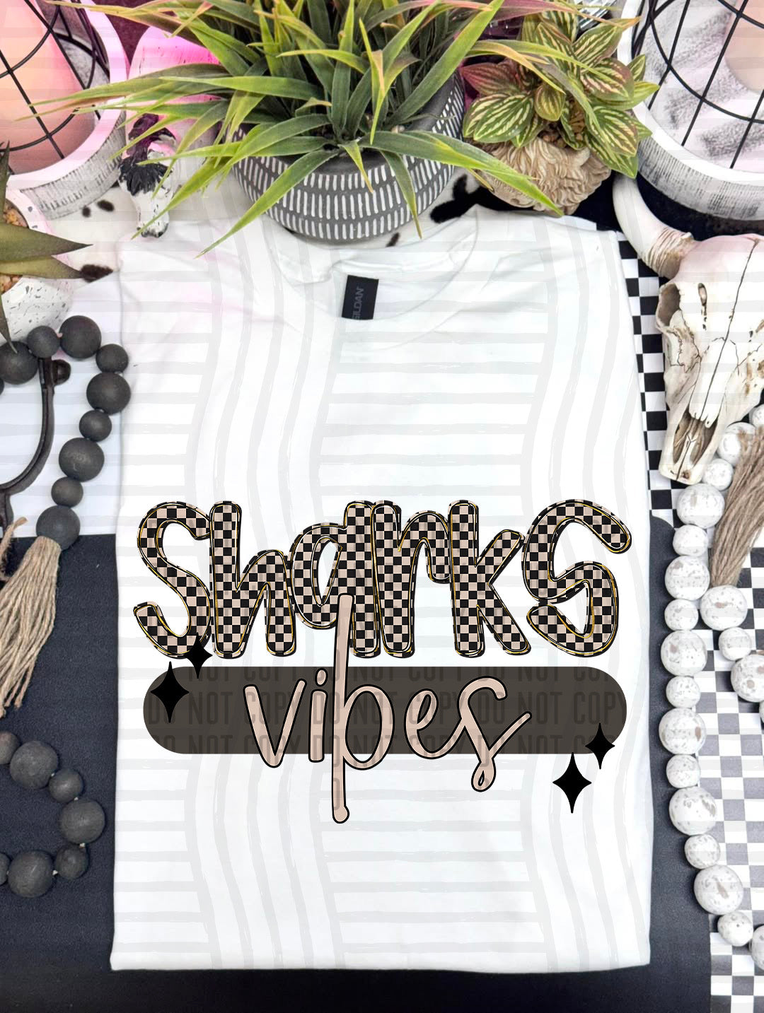 VIBES CHECKERED MASCOTS TEE