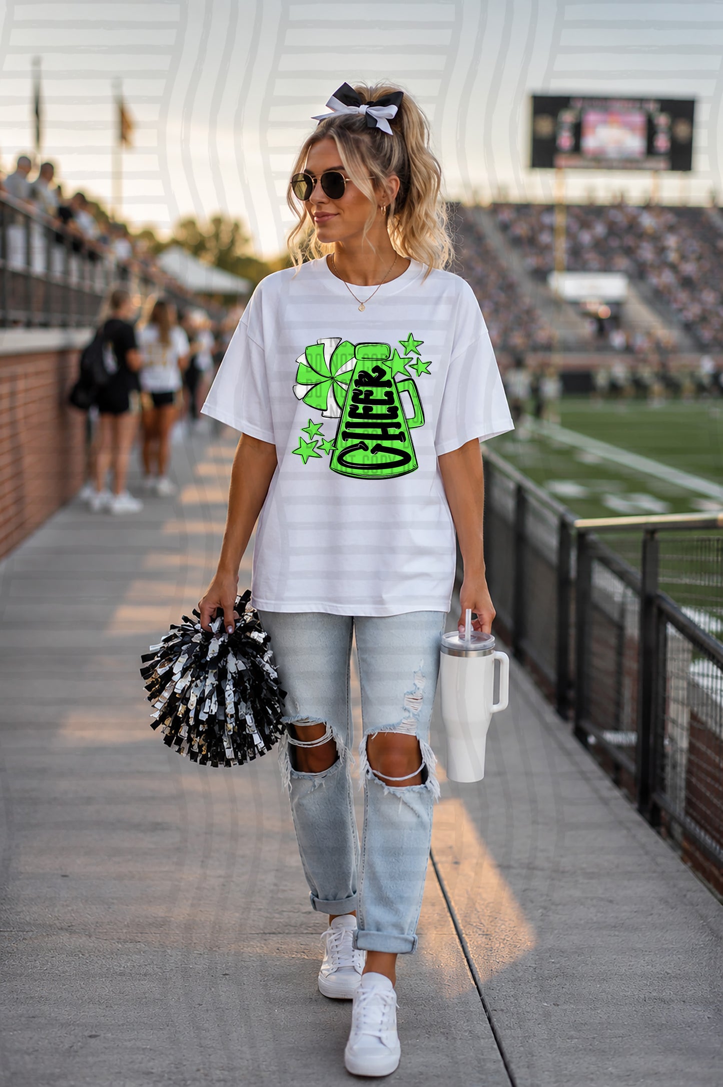 CHEER VERTICAL TEES- 25 COLORS