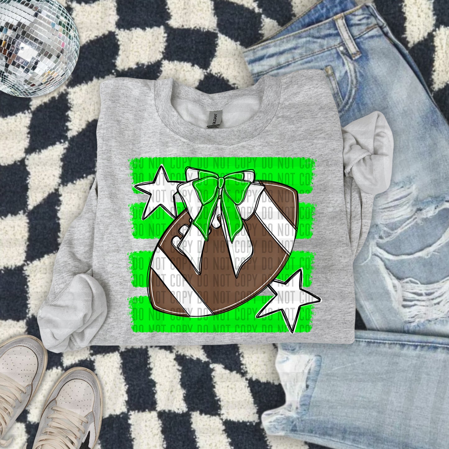 FOOTBALL BOW BOW TEES -25 COLORS