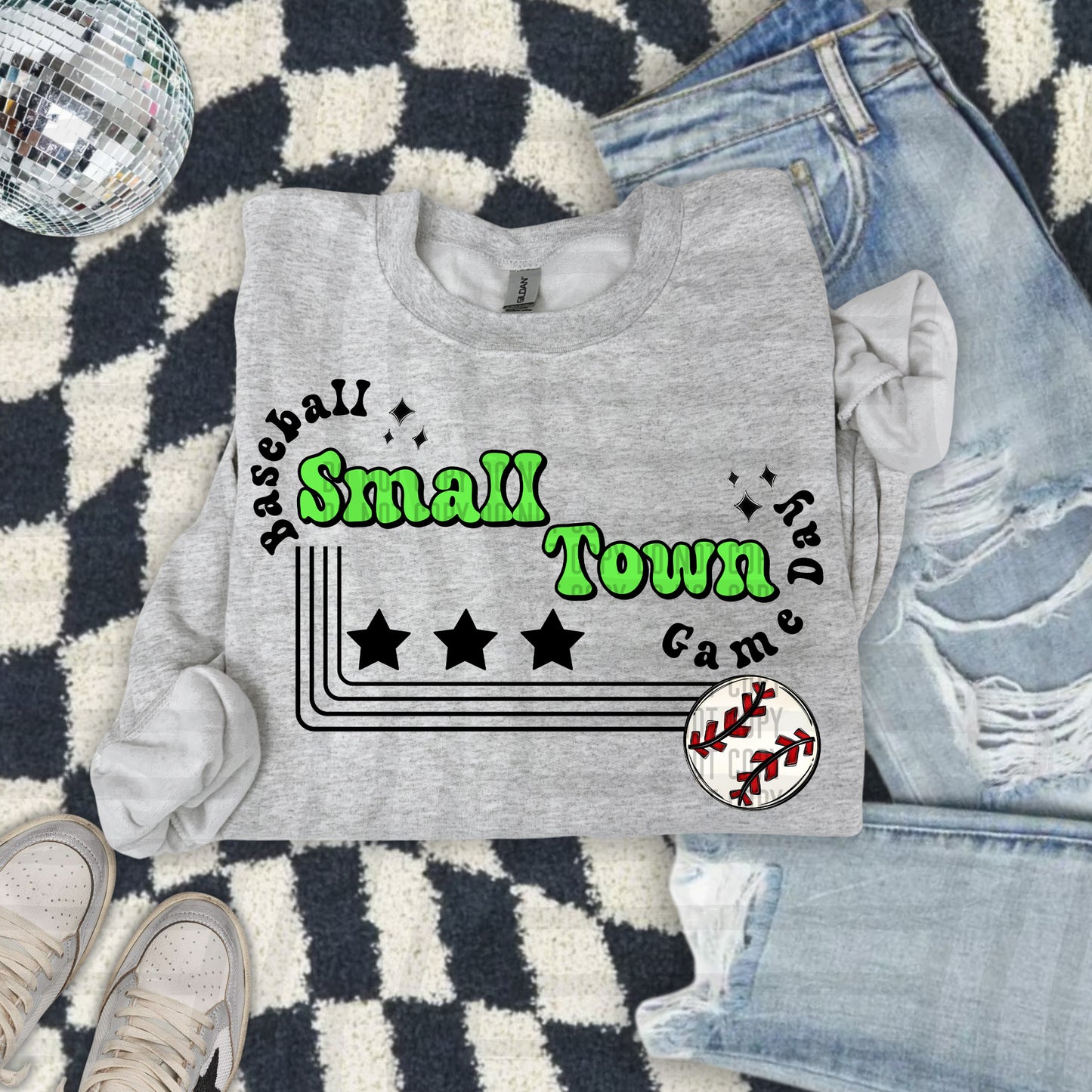 SMALL TOWN BASEBALL TEE -21 COLORS