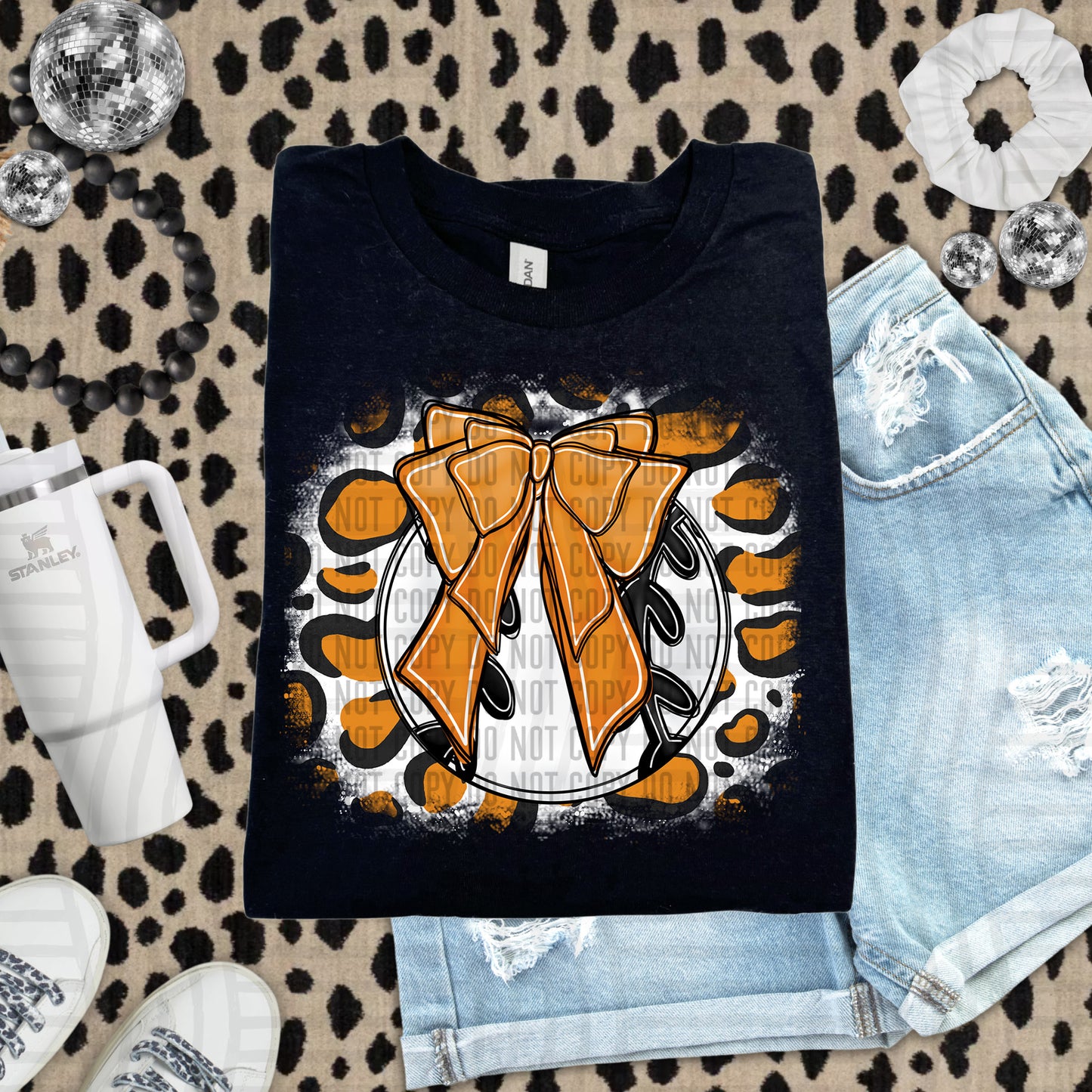 BASEBALL LEOPARD BACKGROUND TEE