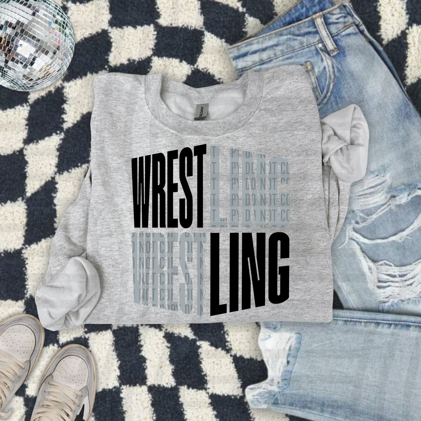 WRESTLING WORD ART TEE