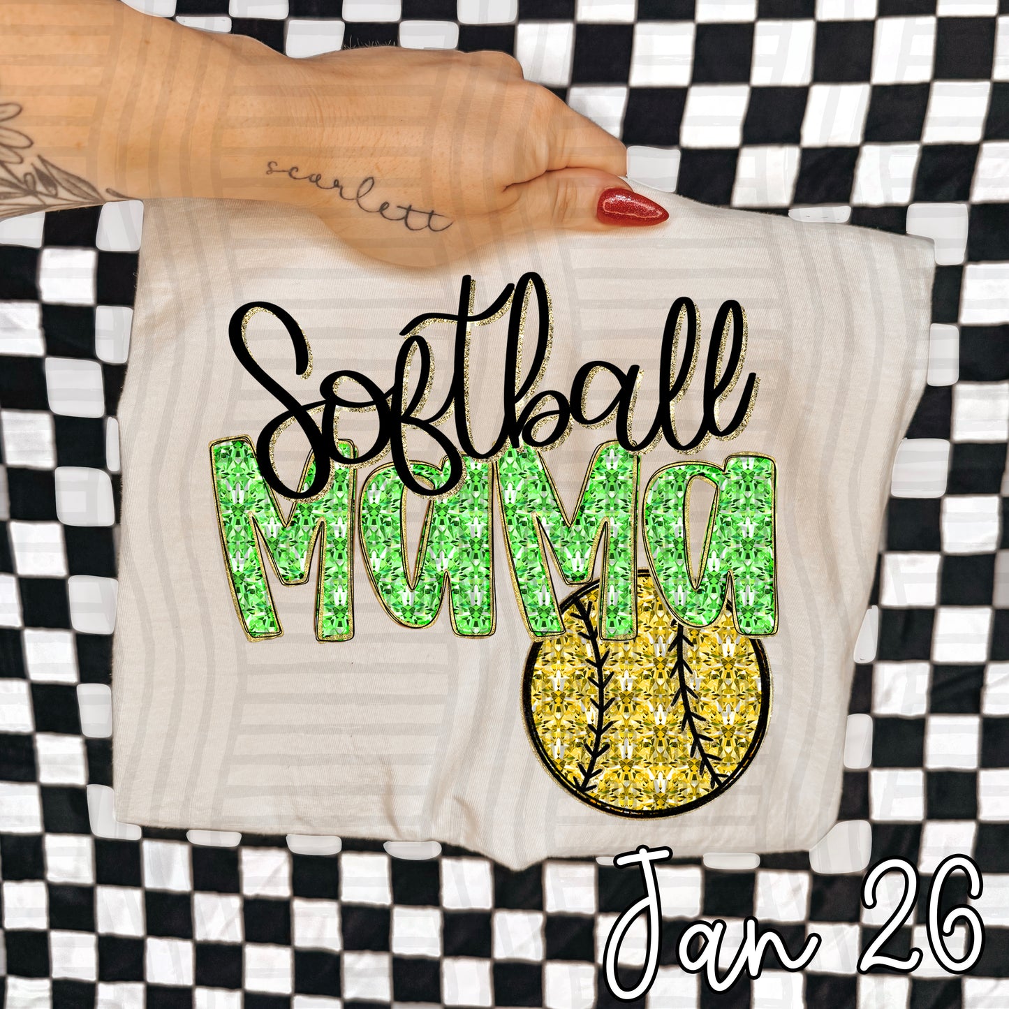 SOFTBALL MAMA DIAMONDS TEE