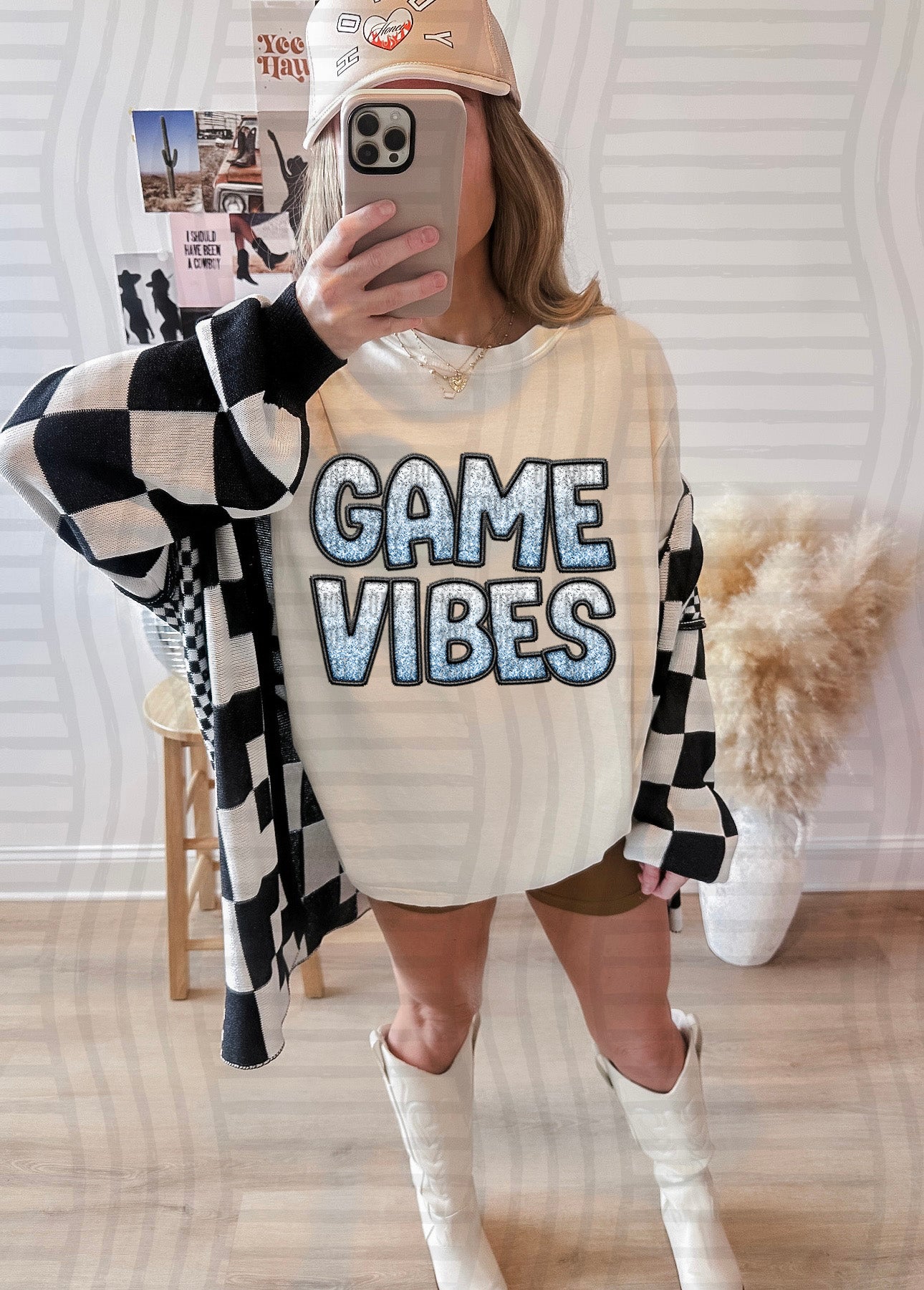 GAME VIBES W GLITTER TEE