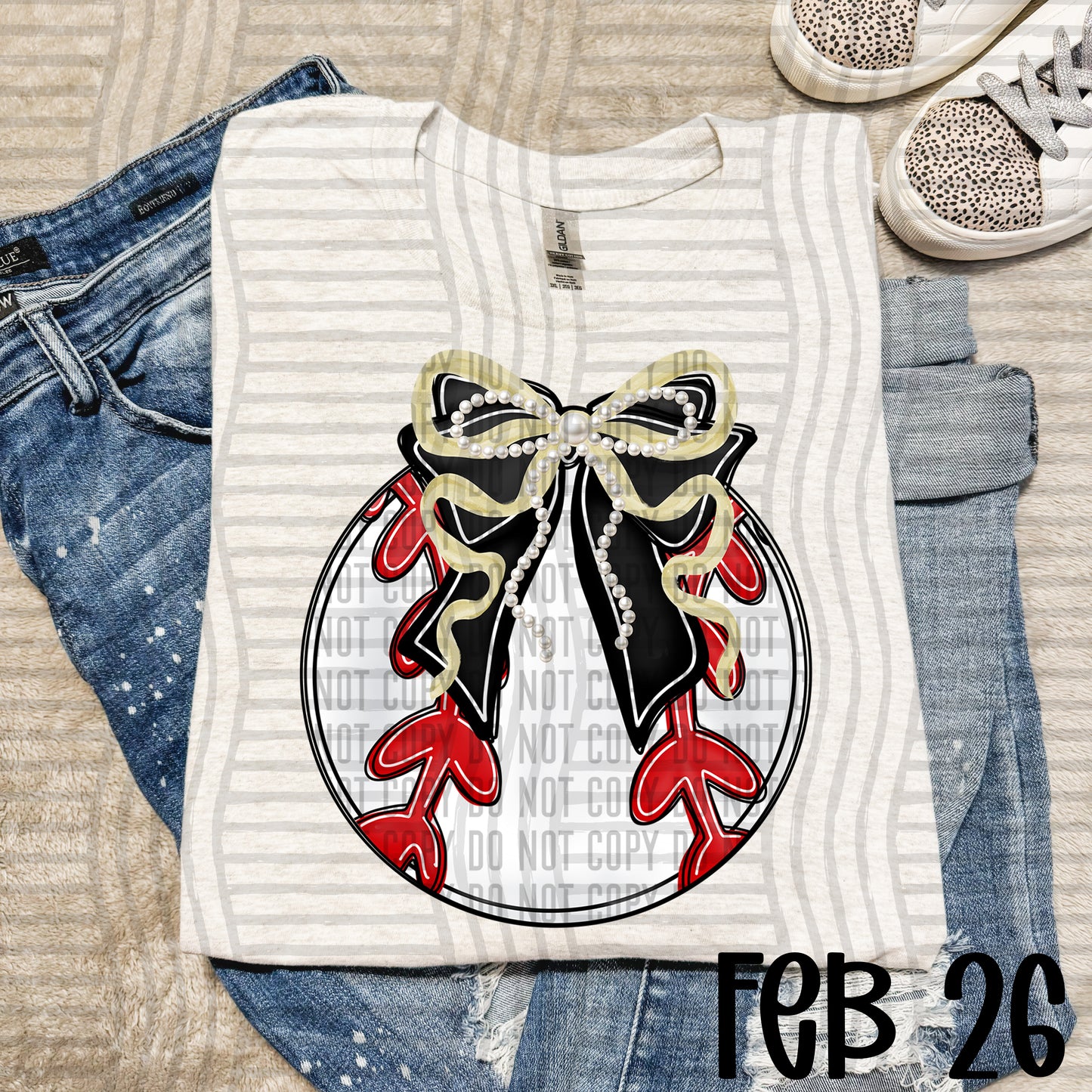 VARIETY COLOR BASEBALL BOW TEES