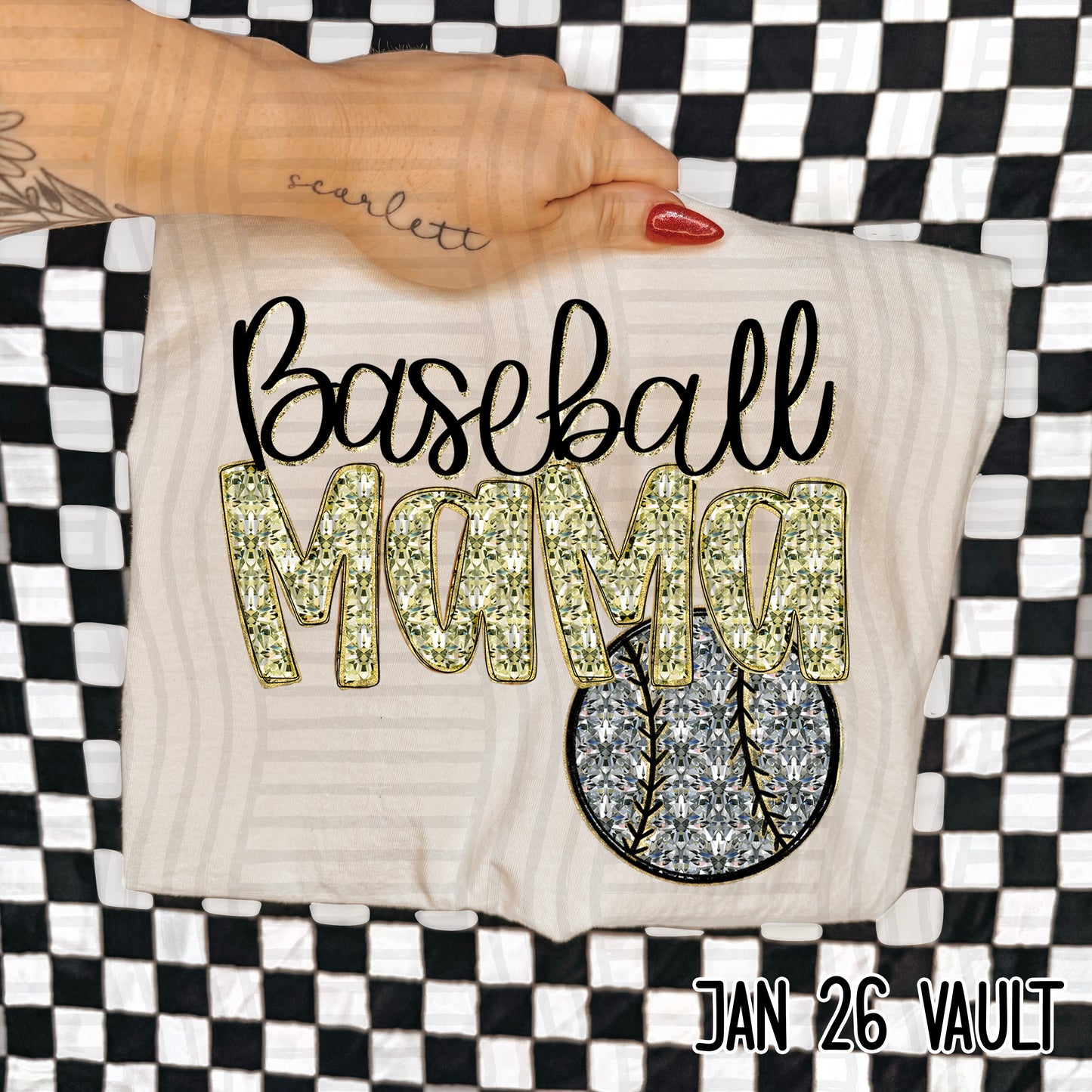 BASEBALL MAMA BLING TEE