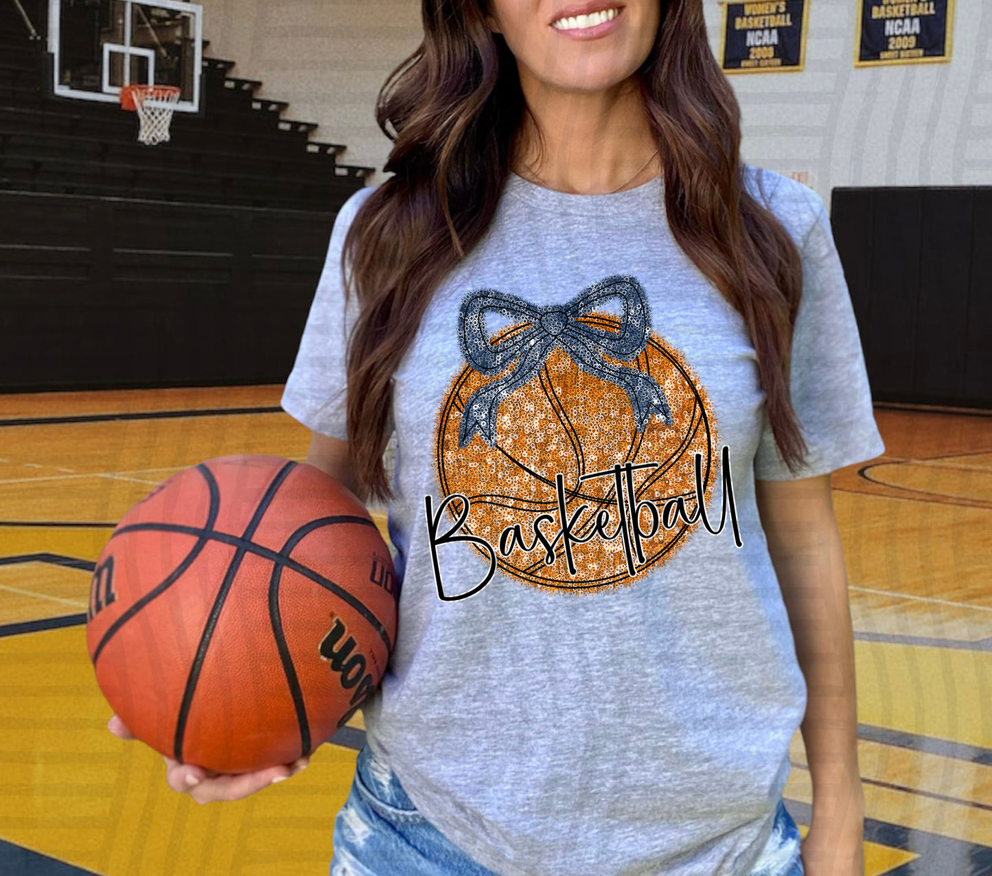 FAUX SEQUIN BASKETBALL TEE