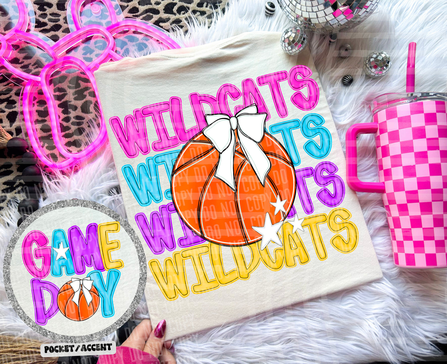 BASKETBALL BRIGHT & PREPPY MASCOT TEES