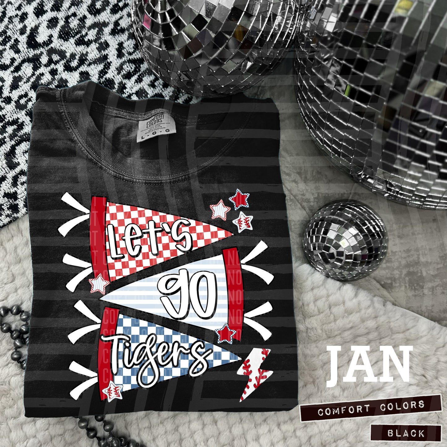 LET'S GO FLAG BASEBALL MASCOTS TEE