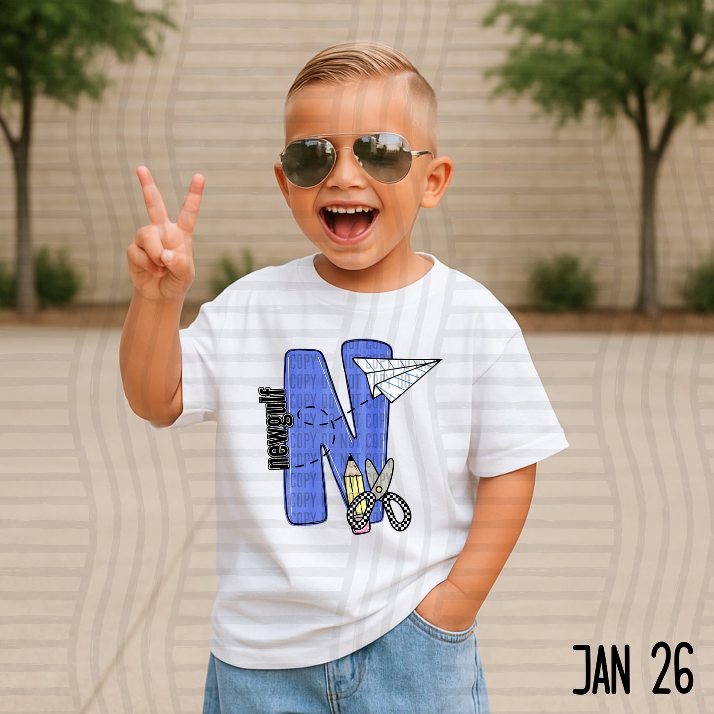 MASCOT BLUE INITIALS TEE