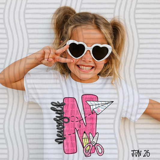 MASCOT PINK INITIALS TEE