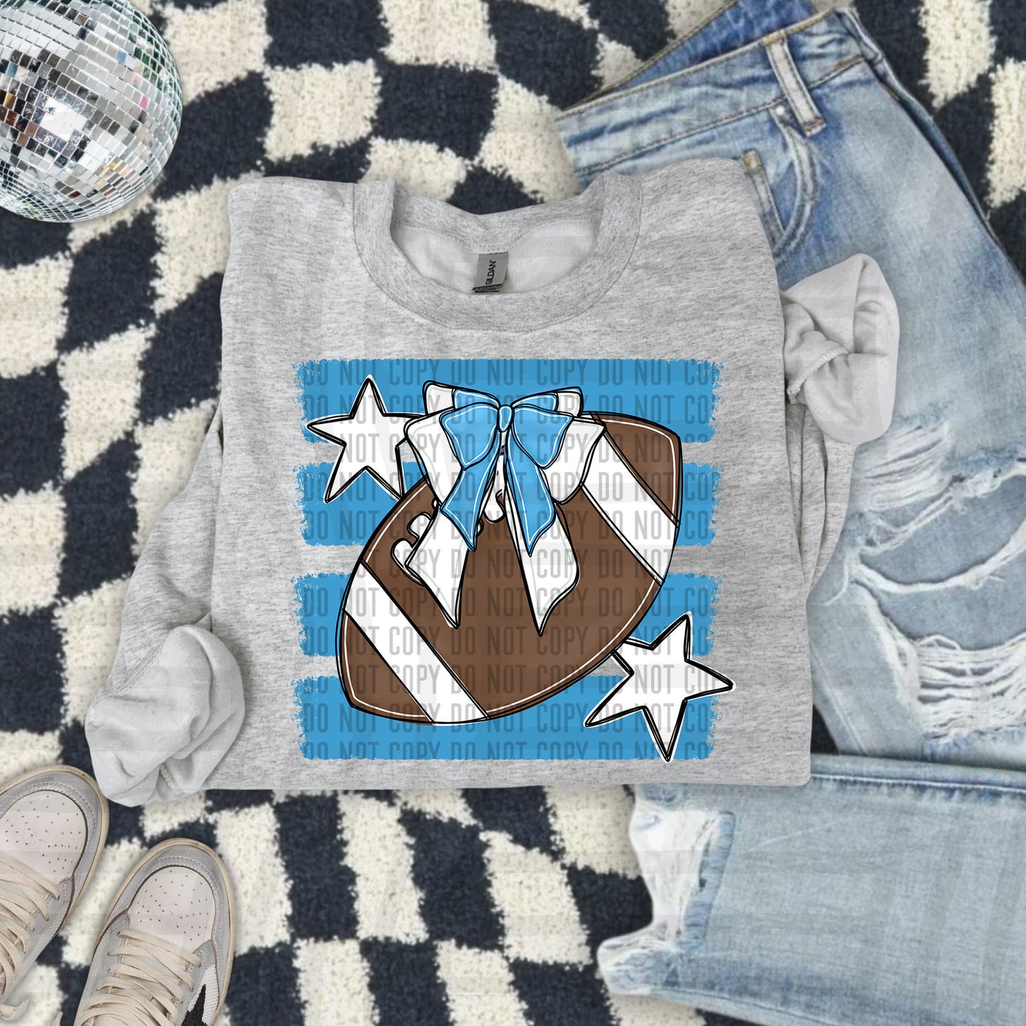 FOOTBALL BOW BOW TEES -25 COLORS