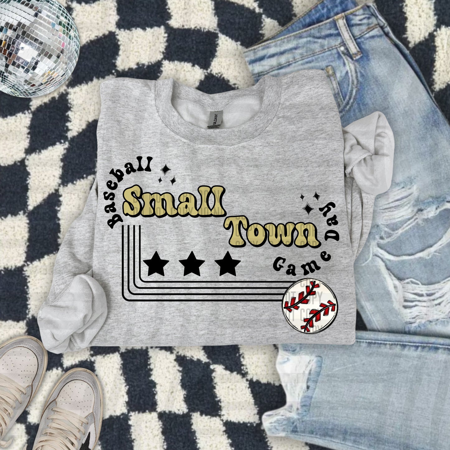 SMALL TOWN BASEBALL TEE -21 COLORS