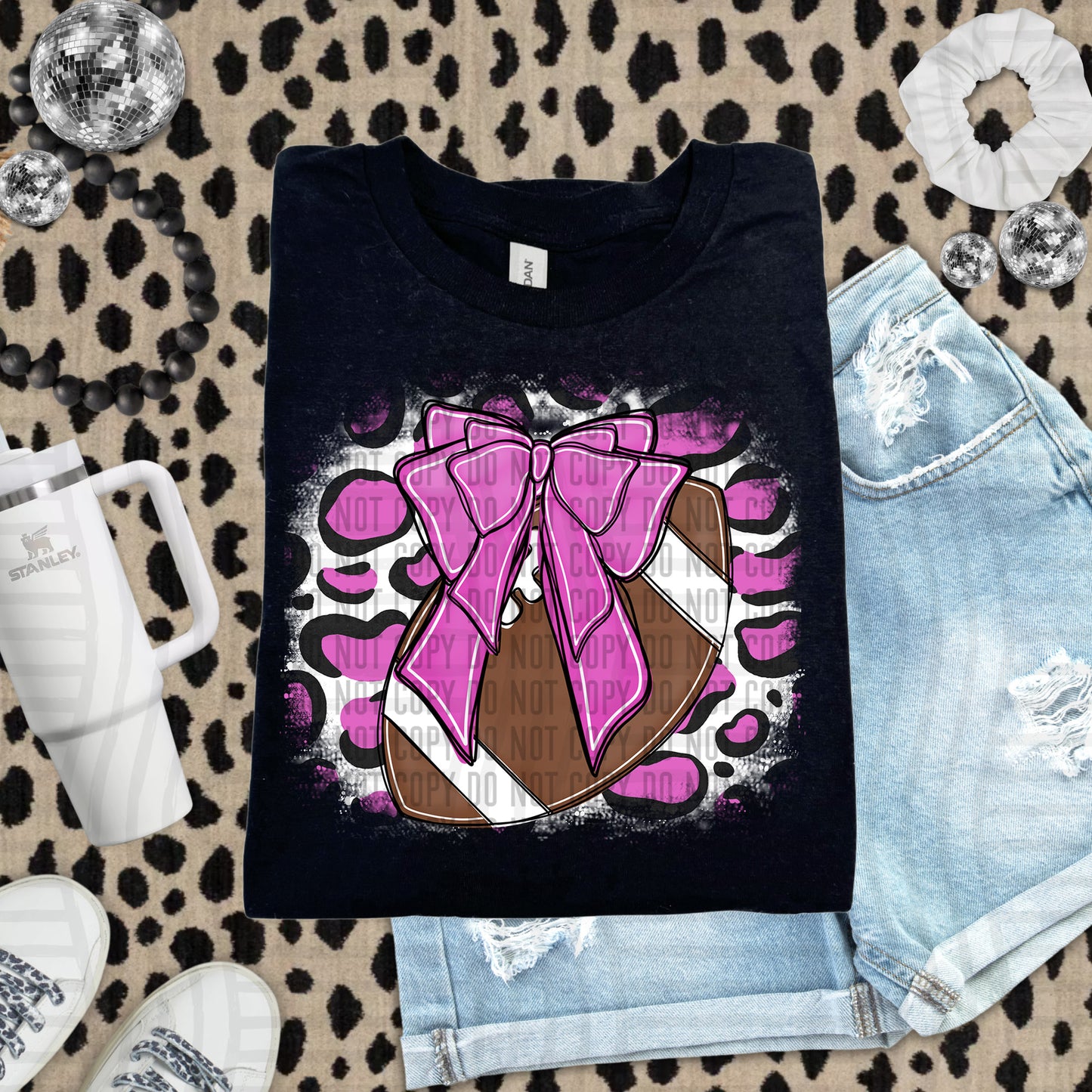 FOOTBALL LEOPARD BACKGROUND TEE