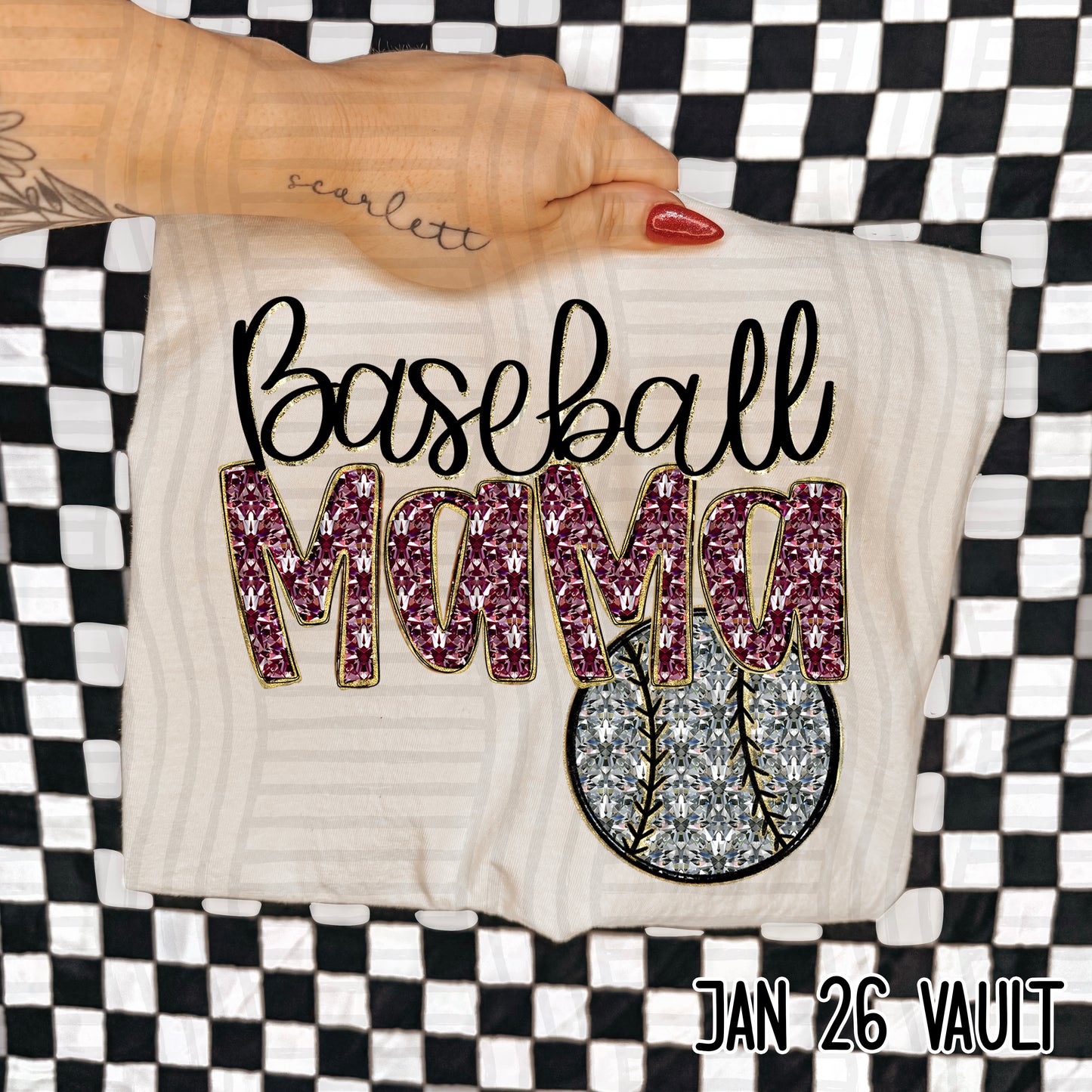 BASEBALL MAMA BLING TEE
