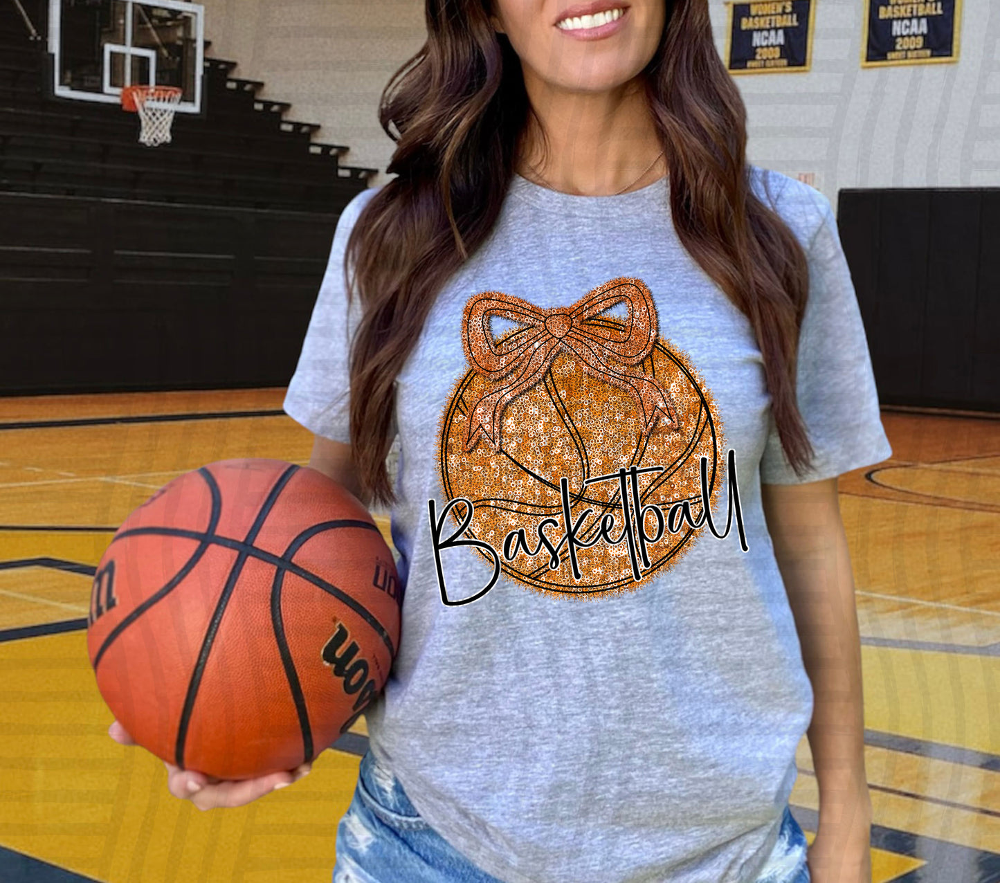 FAUX SEQUIN BASKETBALL TEE