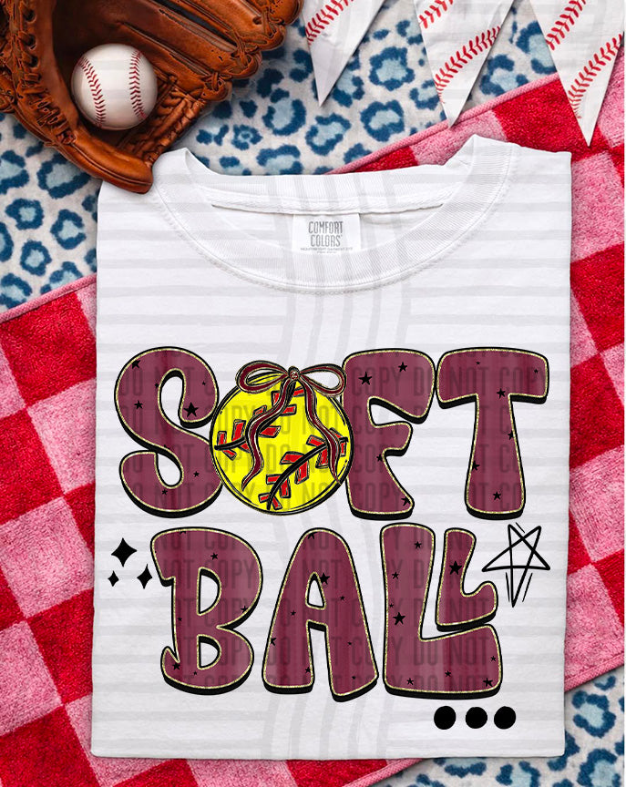 RETRO SOFTBALL TEE -VARIETY OF COLOR