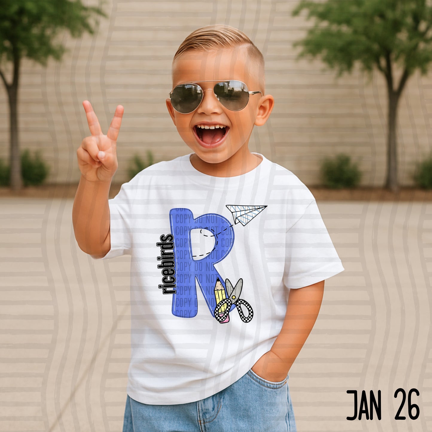 MASCOT BLUE INITIALS TEE