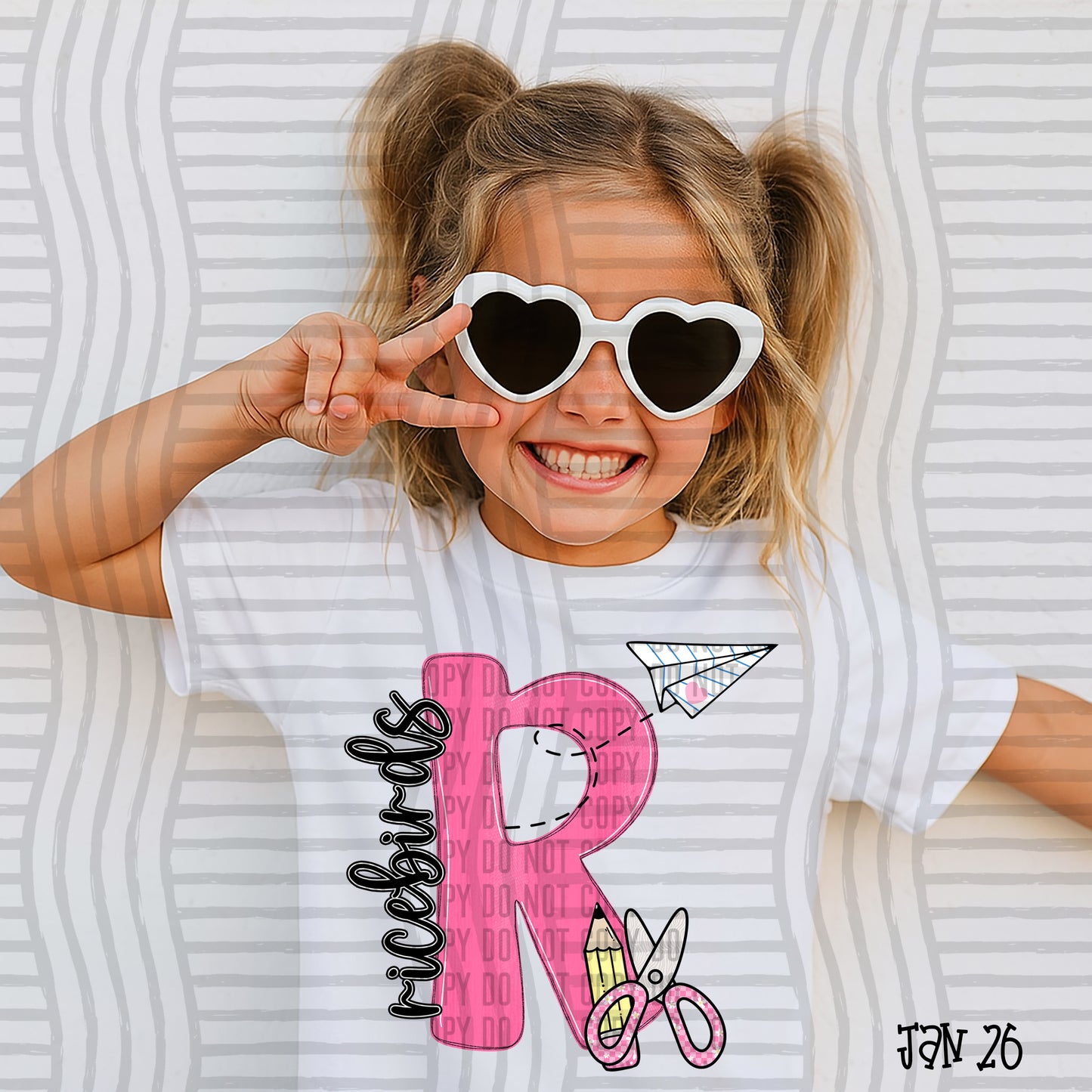 MASCOT PINK INITIALS TEE