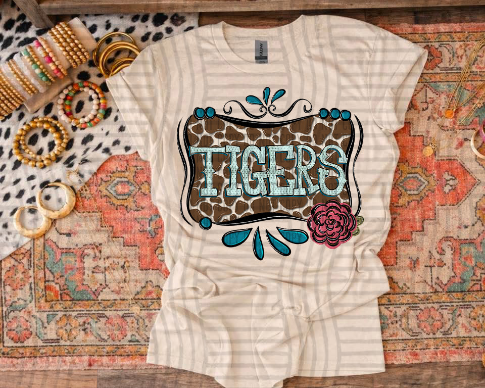 MASCOTS TURQUOISE & COWHIDE TEES