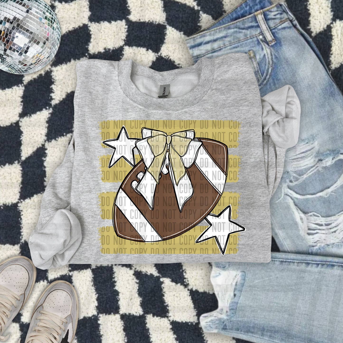 FOOTBALL BOW BOW TEES -25 COLORS
