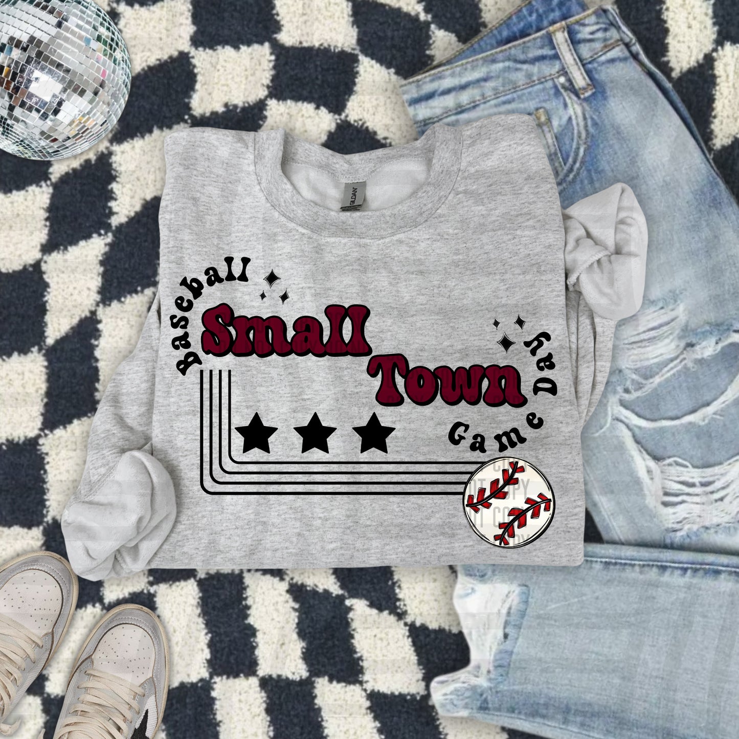 SMALL TOWN BASEBALL TEE -21 COLORS