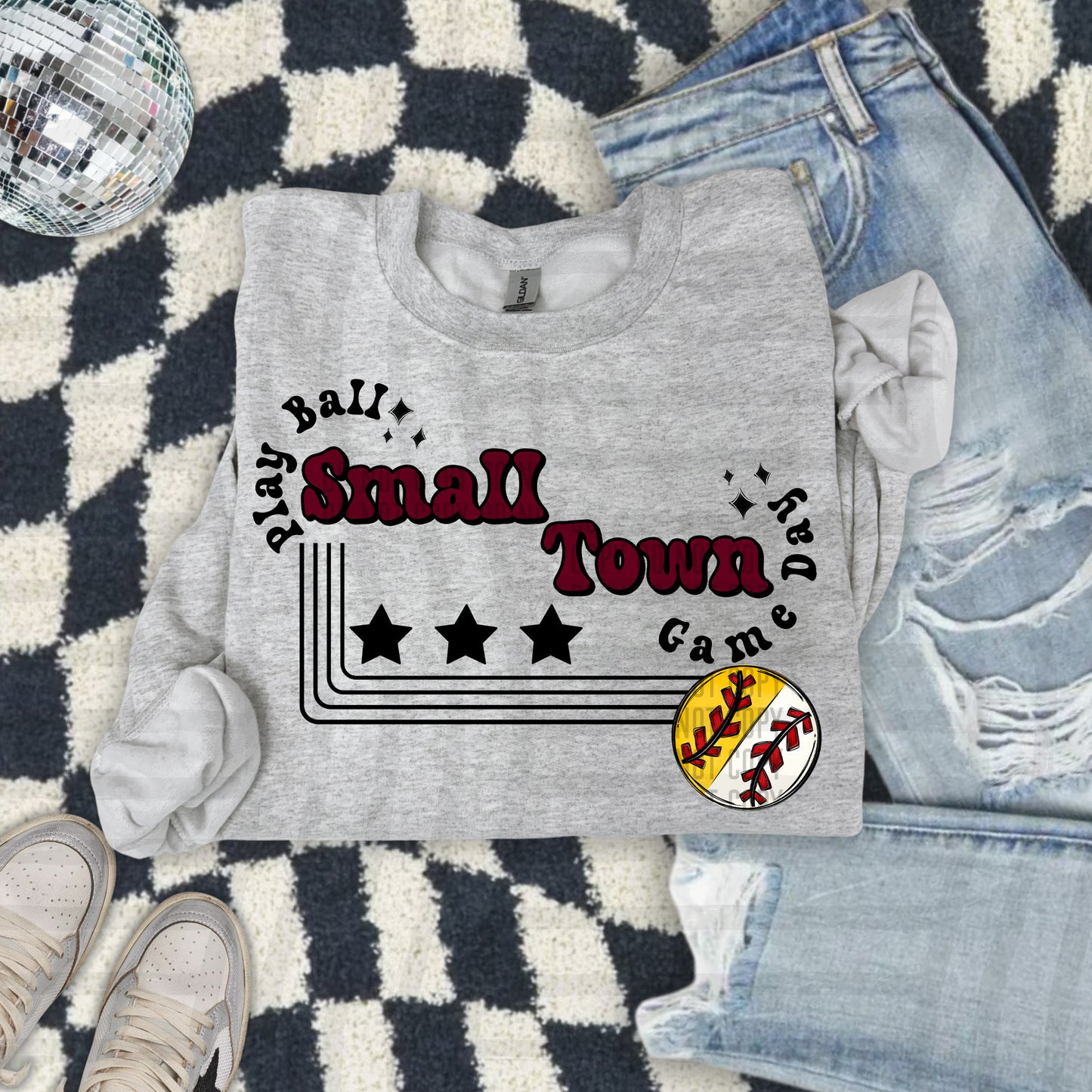 SMALL TOWN HALF&HALF SOFT/BASE BALL TEES -21 COLORS