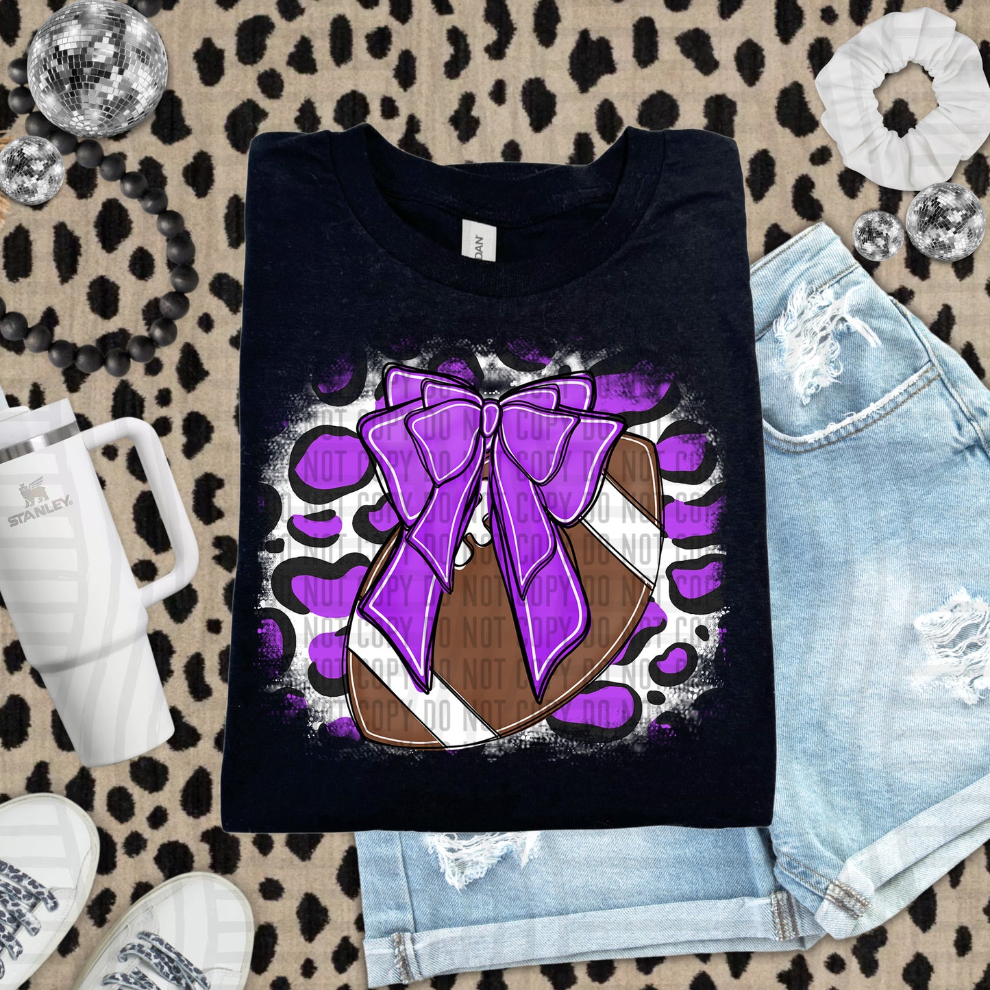 FOOTBALL LEOPARD BACKGROUND TEE